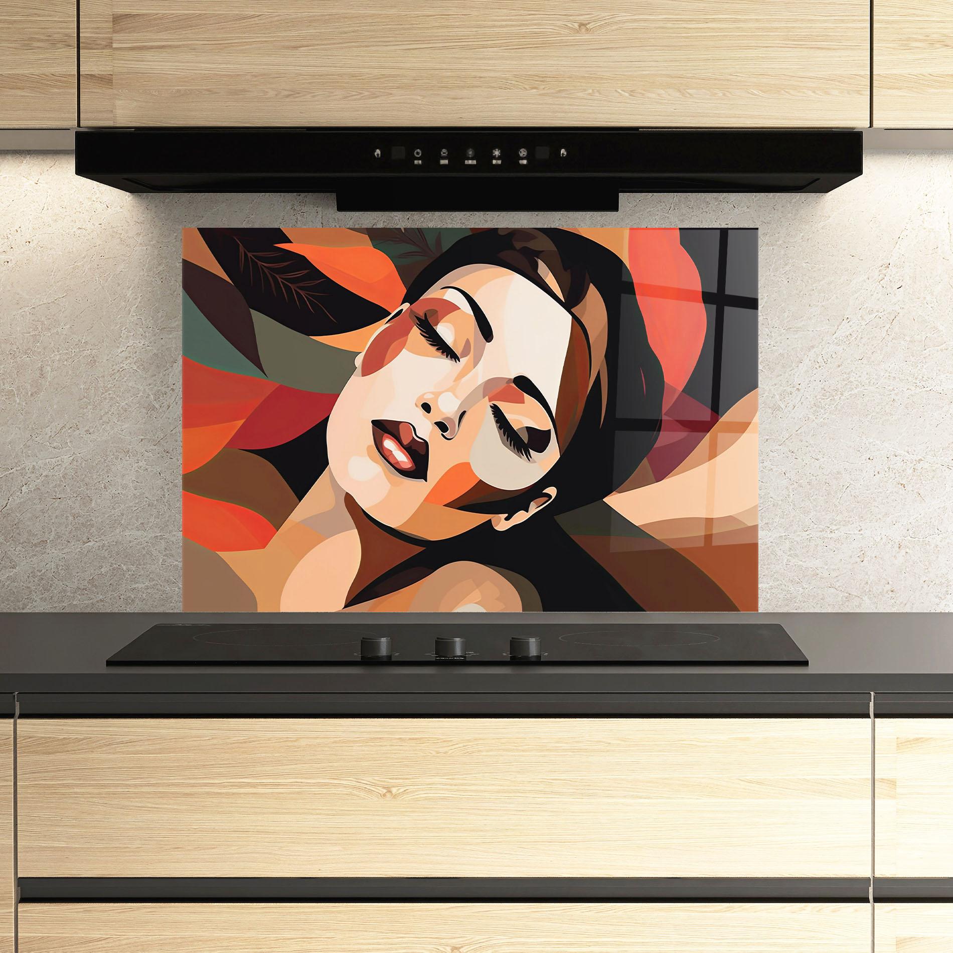 Konyhai üveg hátfal Modern Makeup mockup 3