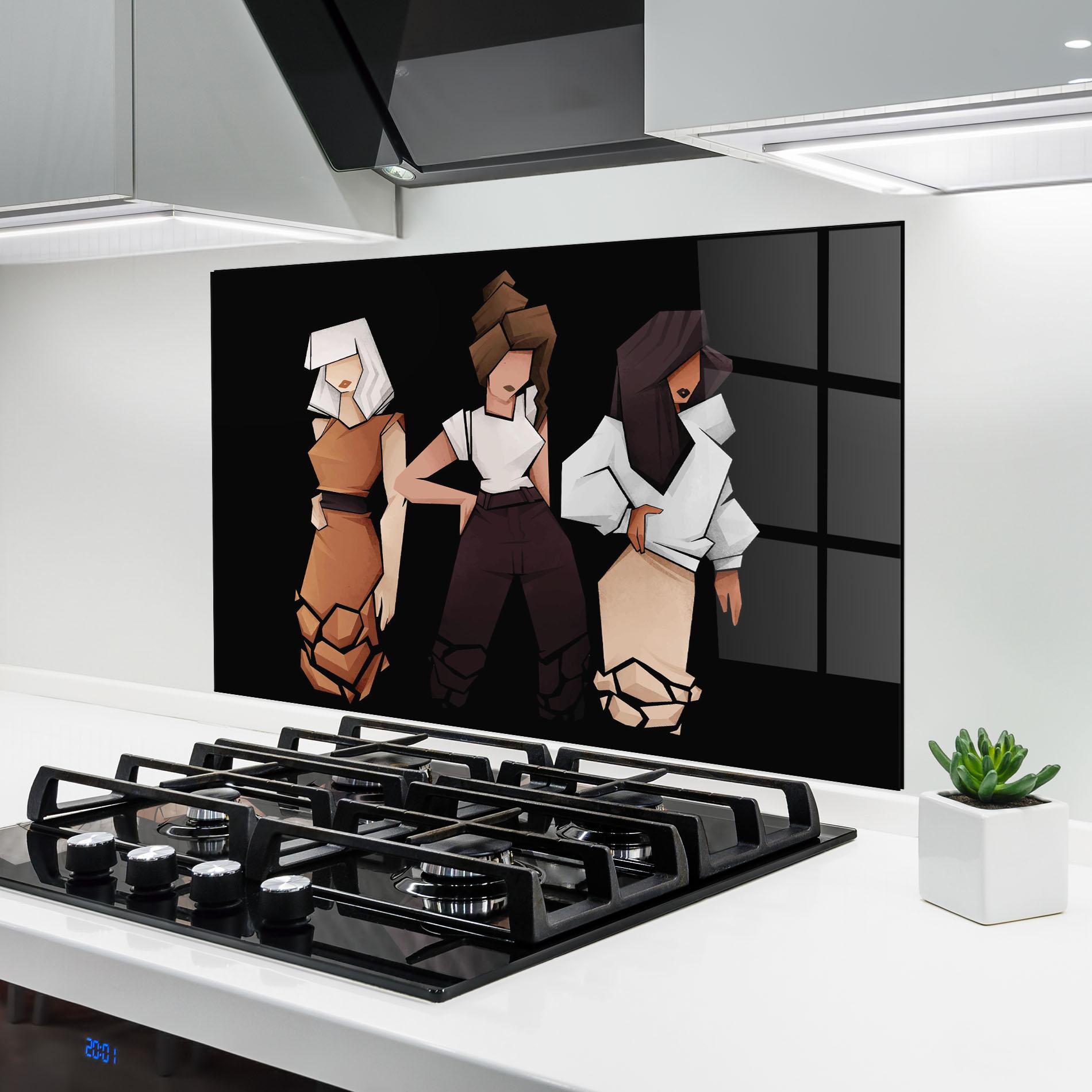 Konyhai üveg hátfal Bussines Women mockup 6