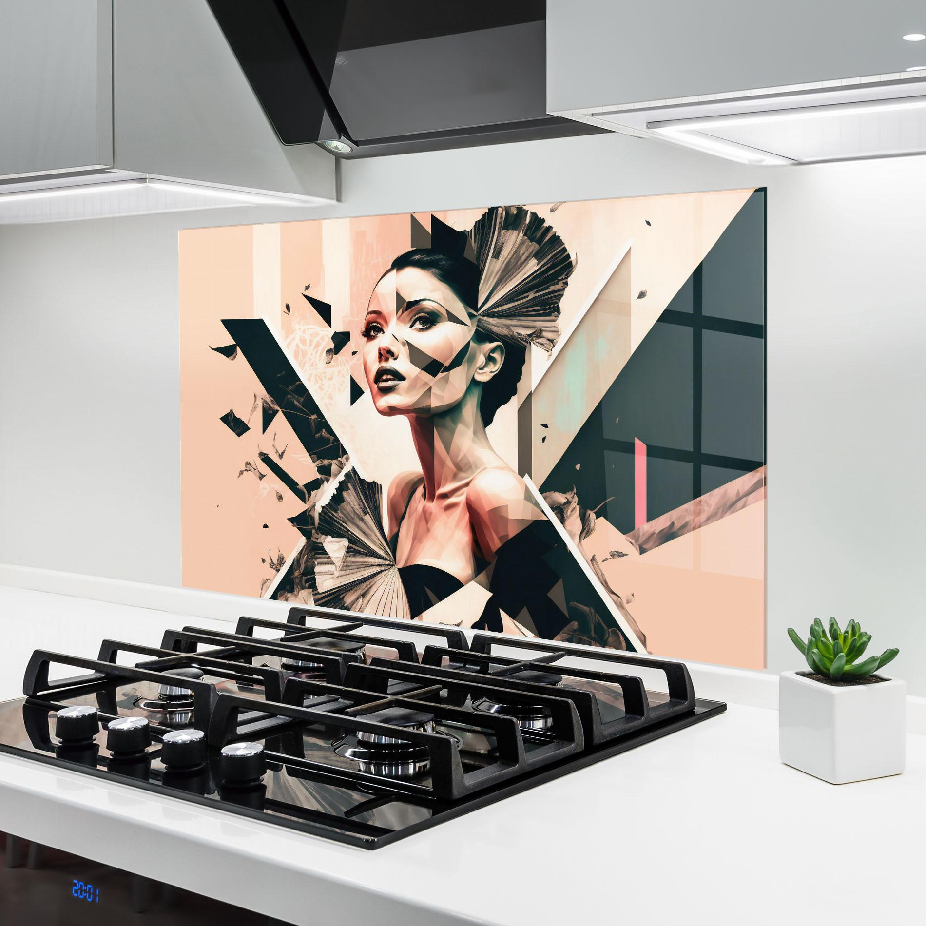Konyhai üveg hátfal Fashionista Design mockup 6