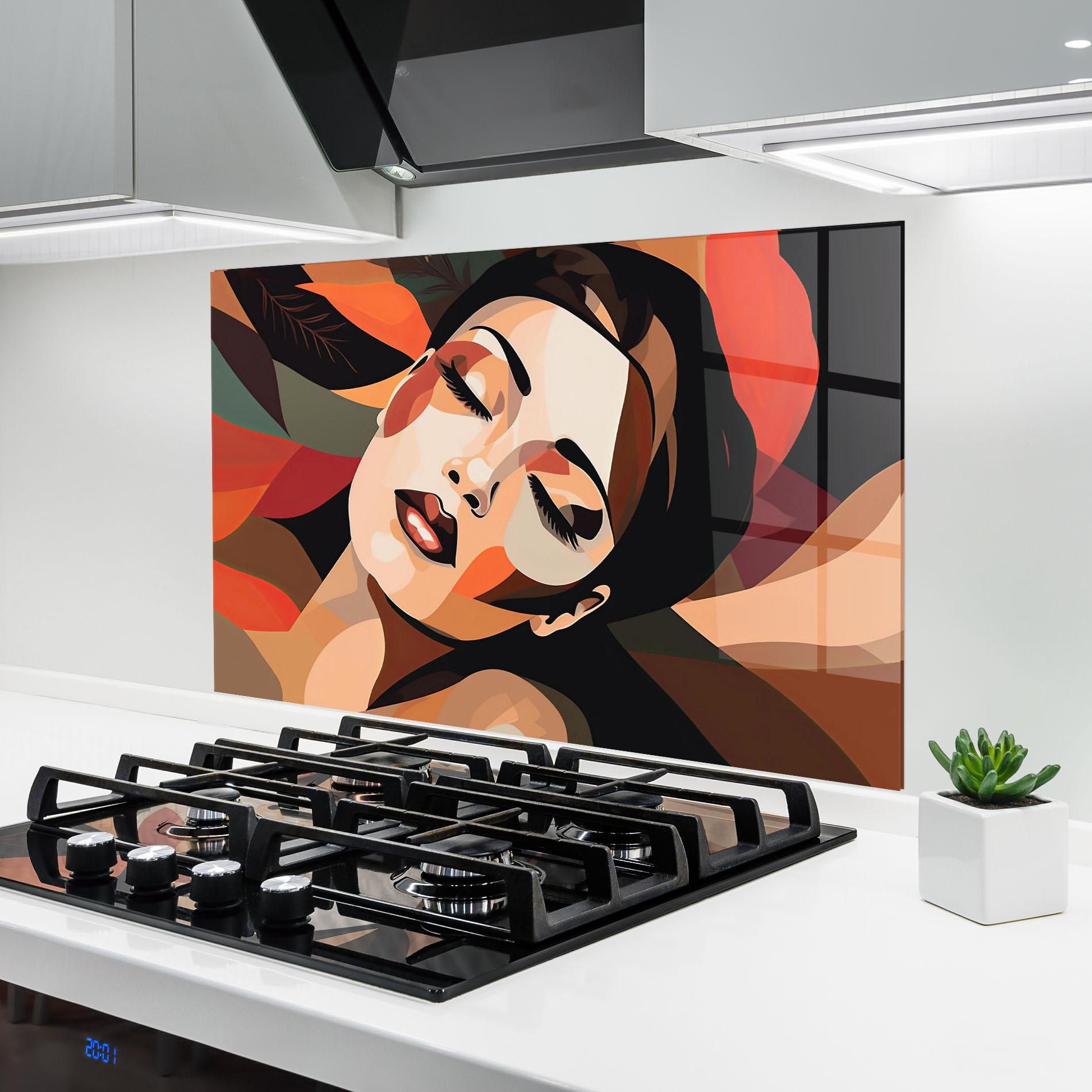 Konyhai üveg hátfal Modern Makeup mockup 6