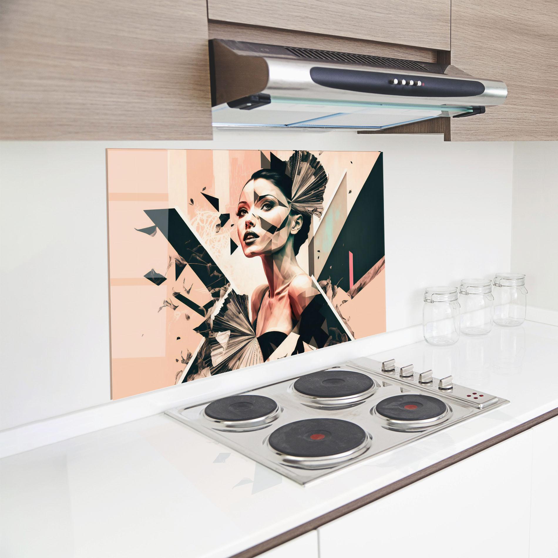 Konyhai üveg hátfal Fashionista Design mockup 8
