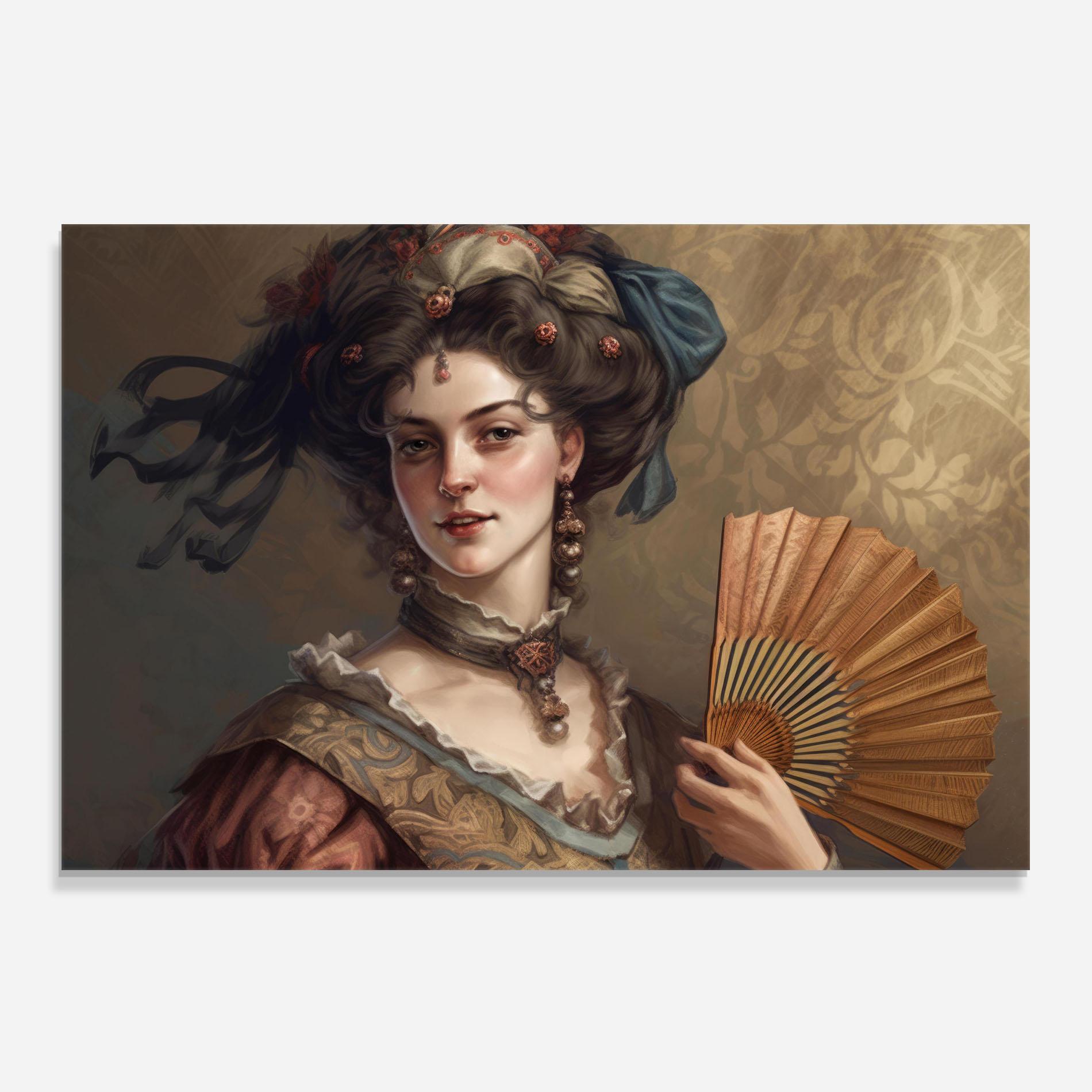 Konyhai üveg hátfal Medieval Noblewoman mockup 0