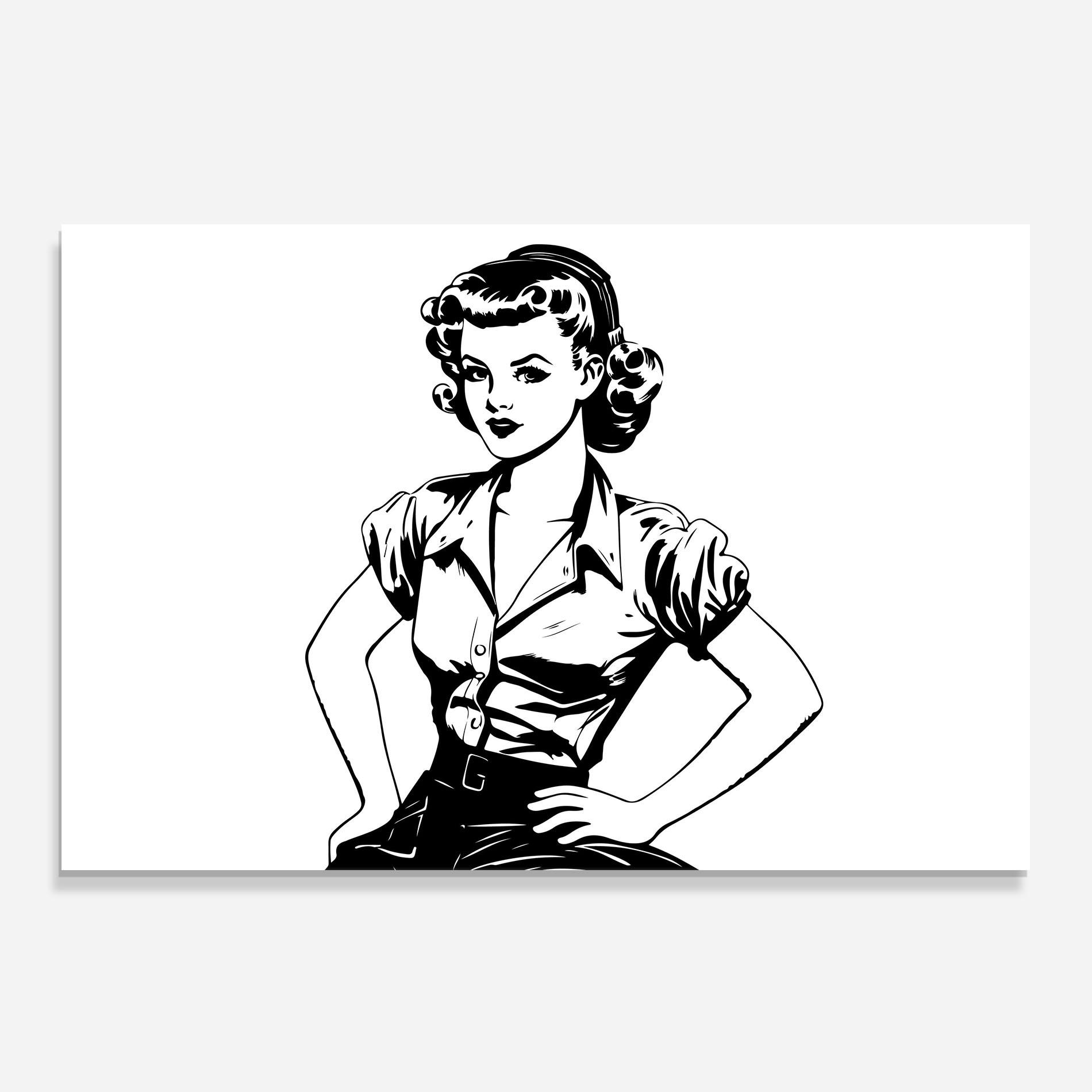 Konyhai üveg hátfal Pretty Shilouette Girl mockup 0