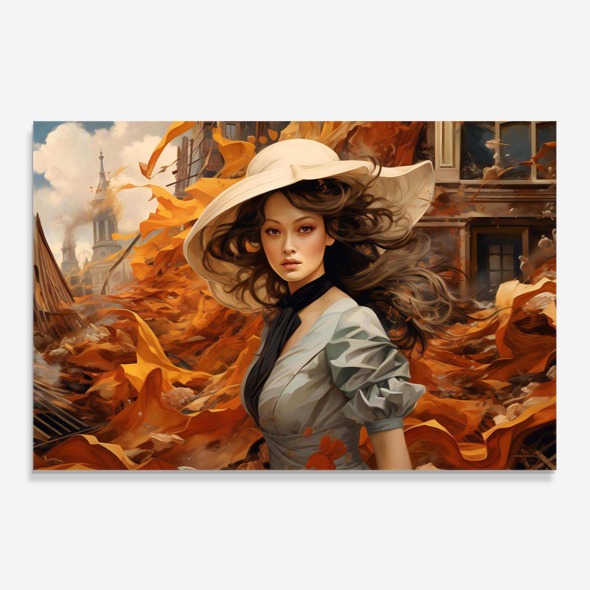 Konyhai üveg hátfal Vintage Outfit On Orange mockup 0