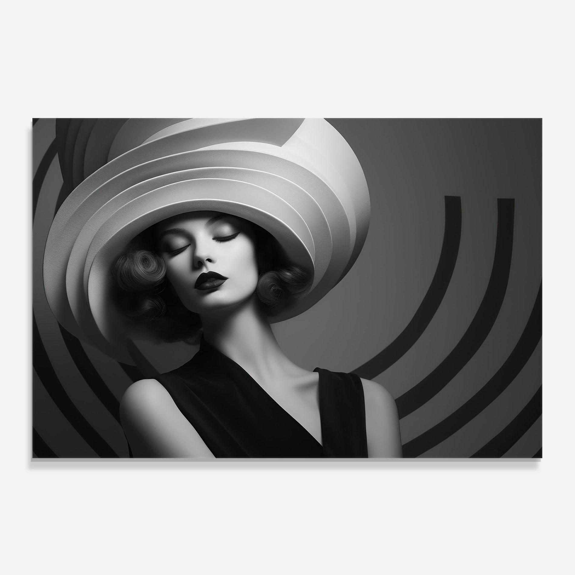 Konyhai üveg hátfal Vintage Pretty Lady mockup 0