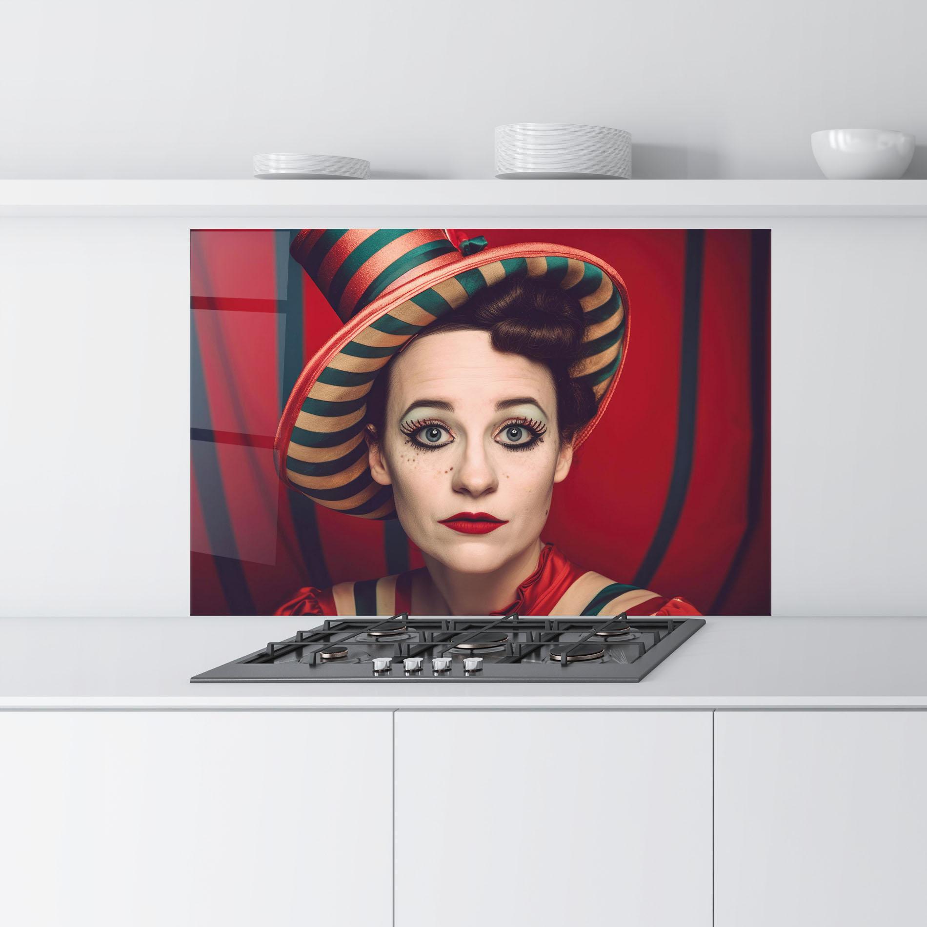 Konyhai üveg hátfal Carnival Vintage Portrait mockup 9