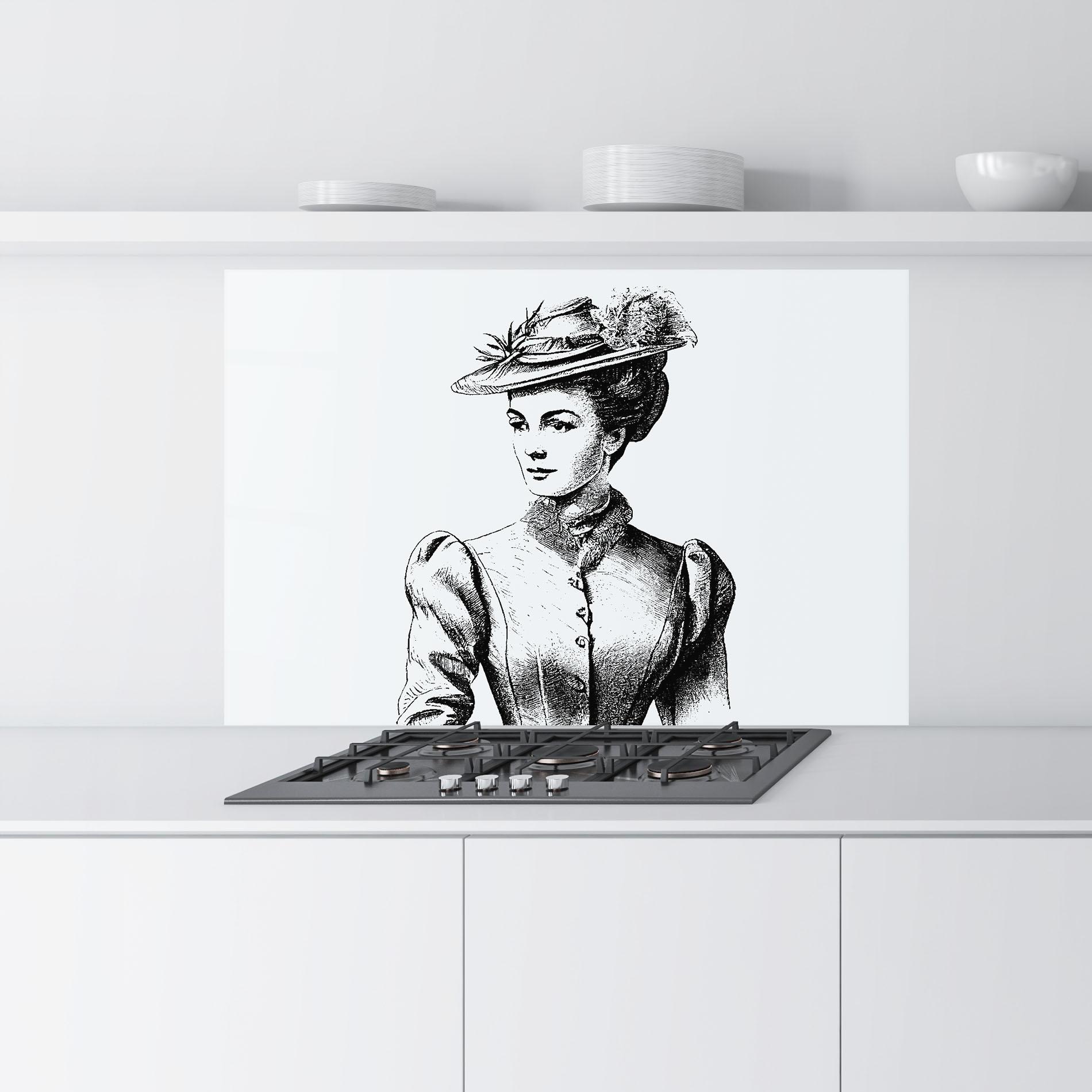 Konyhai üveg hátfal Noble Lady Hat mockup 9