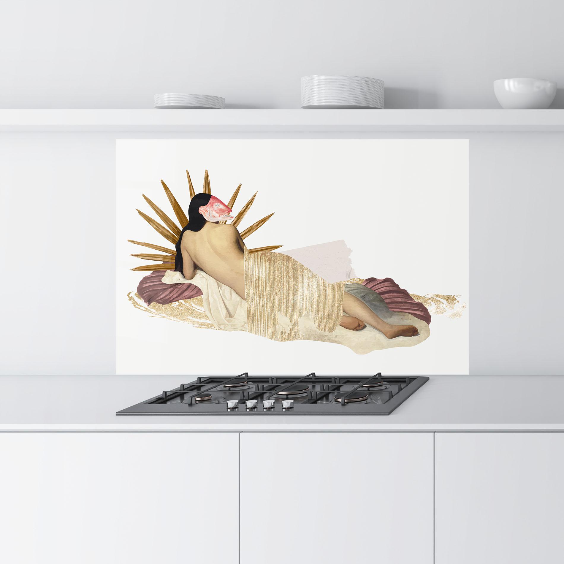 Konyhai üveg hátfal Vintage Woman Art mockup 9