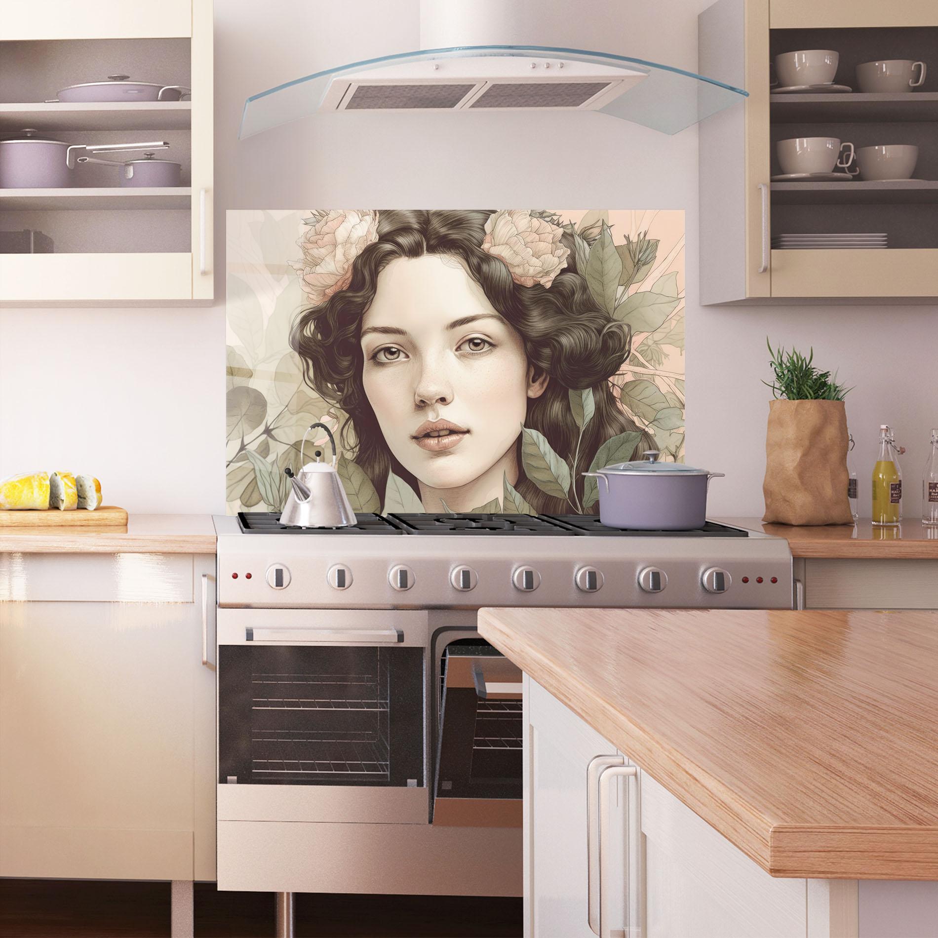 Konyhai üveg hátfal Beautiful Vintage Portrait mockup 1