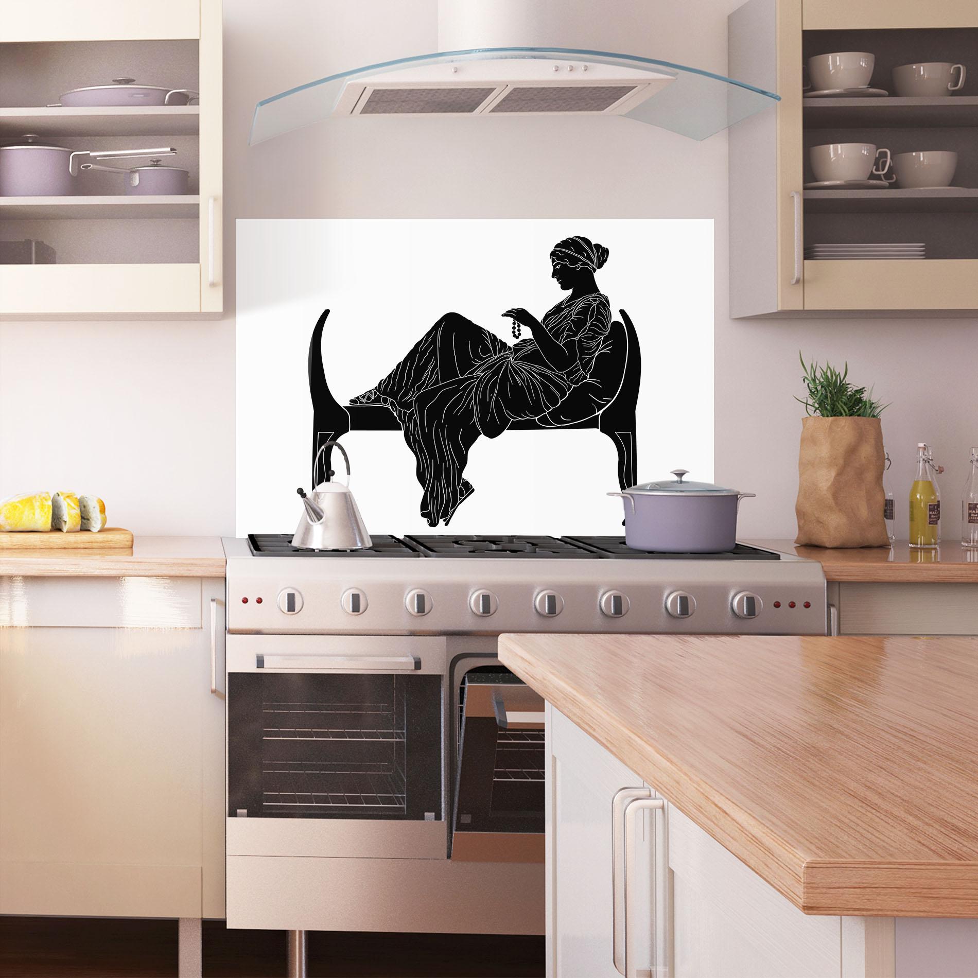 Konyhai üveg hátfal Statue Pearls mockup 1