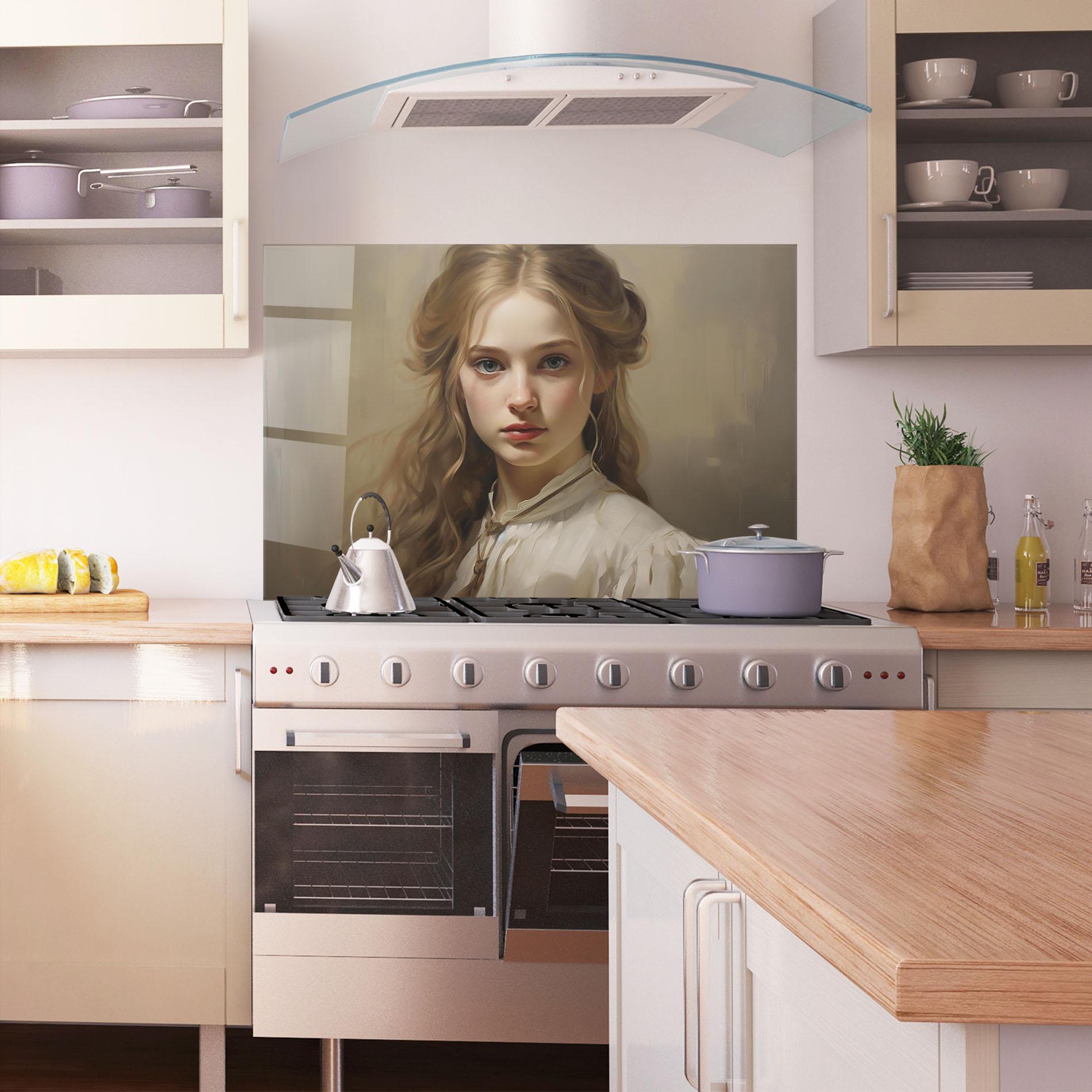 Konyhai üveg hátfal Timeless Portrait mockup 1