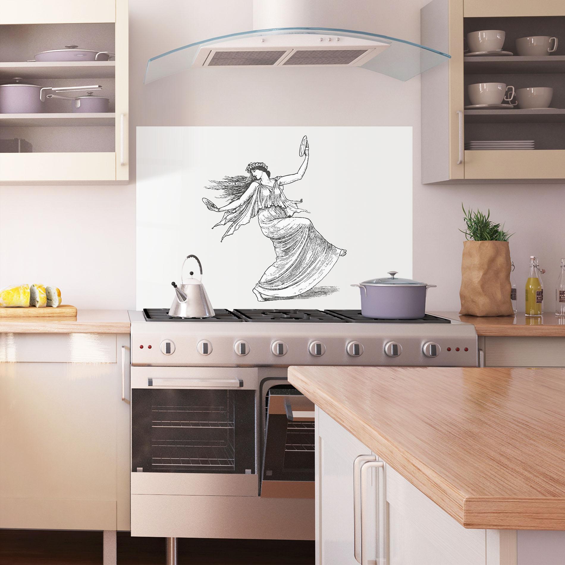 Konyhai üveg hátfal Vintage Dance mockup 1