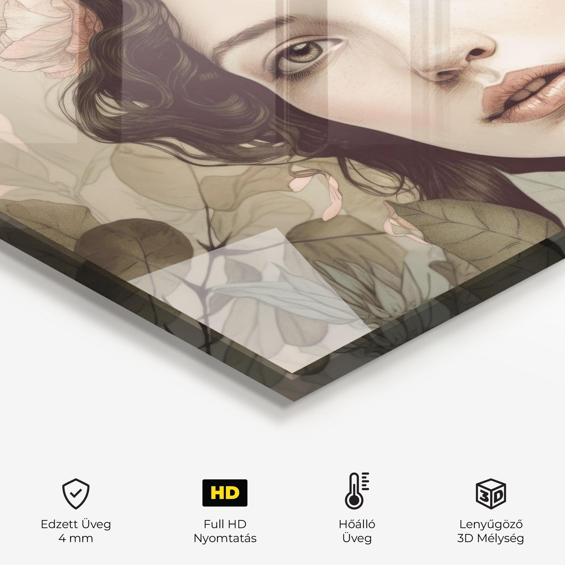 Konyhai üveg hátfal Beautiful Vintage Portrait mockup 2