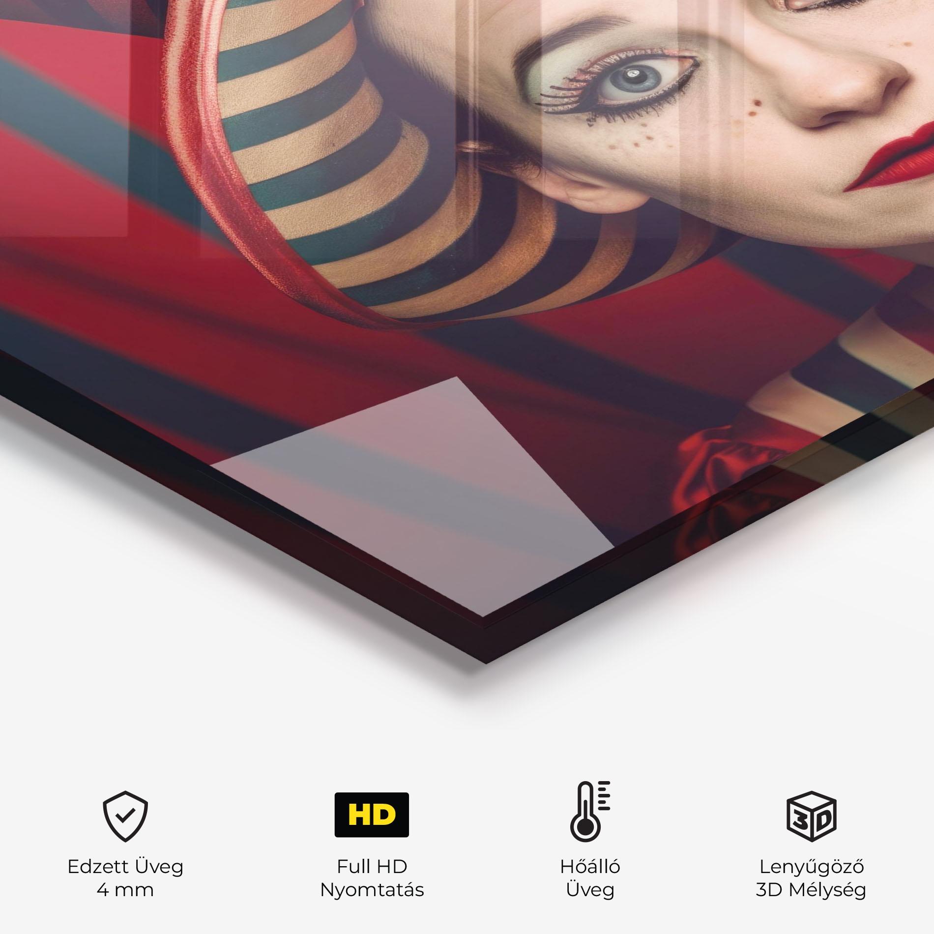 Konyhai üveg hátfal Carnival Vintage Portrait mockup 2