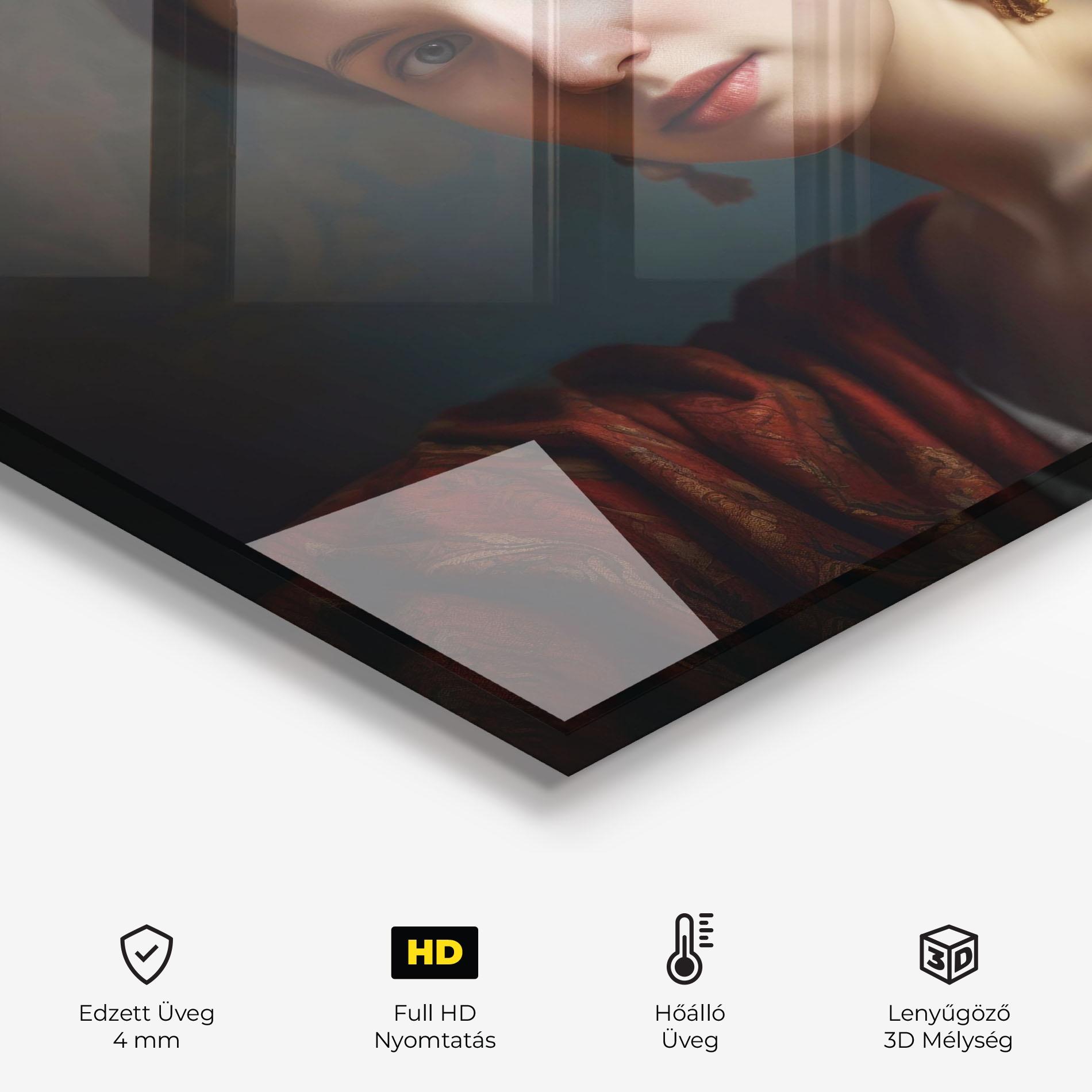 Konyhai üveg hátfal Classical Painting mockup 2