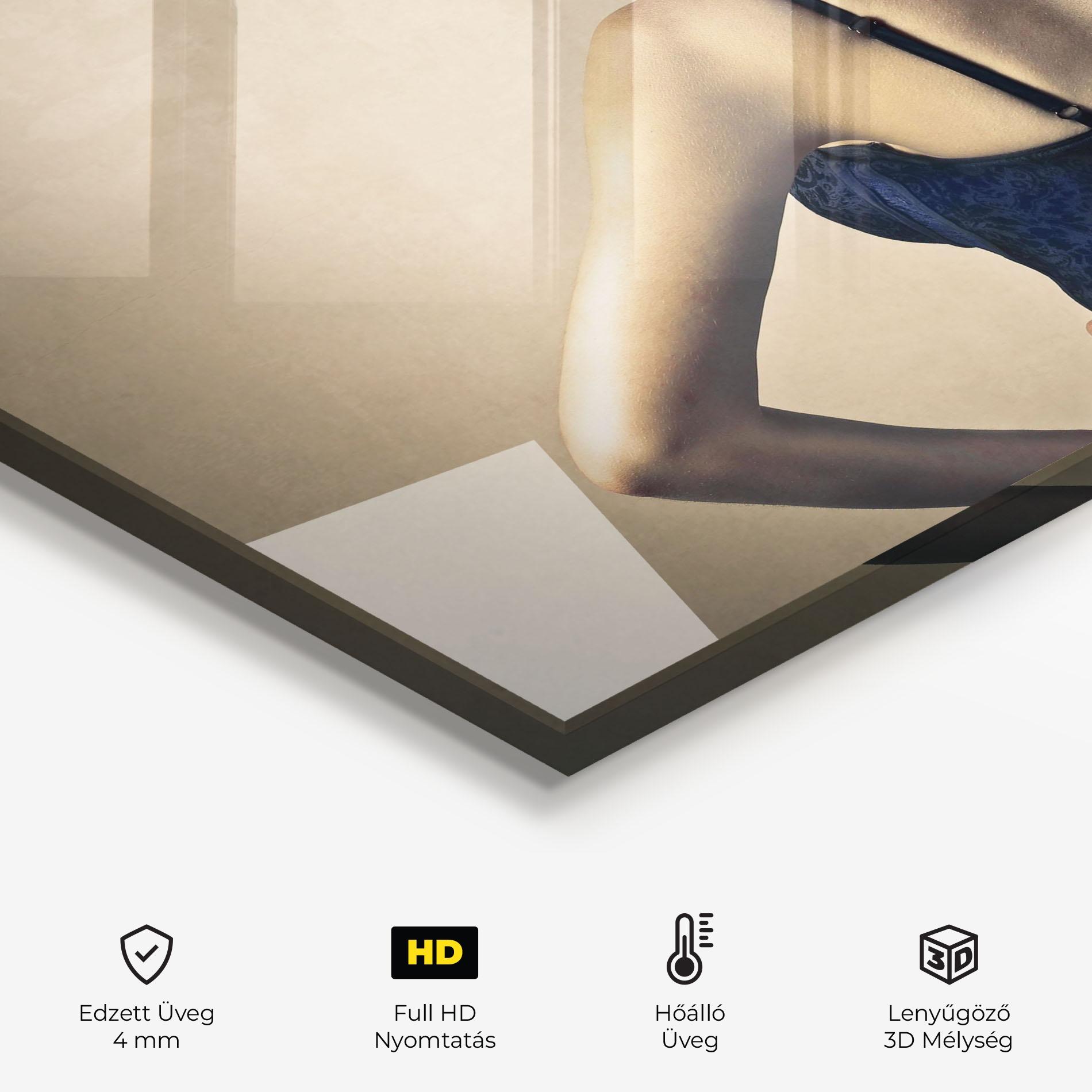 Konyhai üveg hátfal Pin Up Girl mockup 2