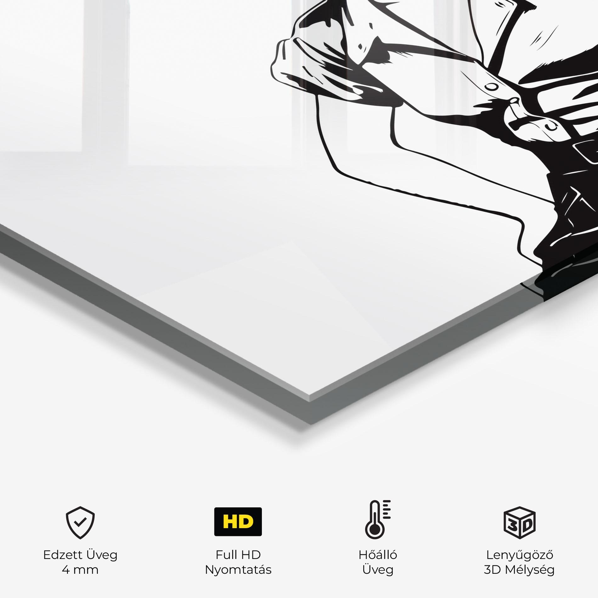 Konyhai üveg hátfal Pretty Shilouette Girl mockup 2