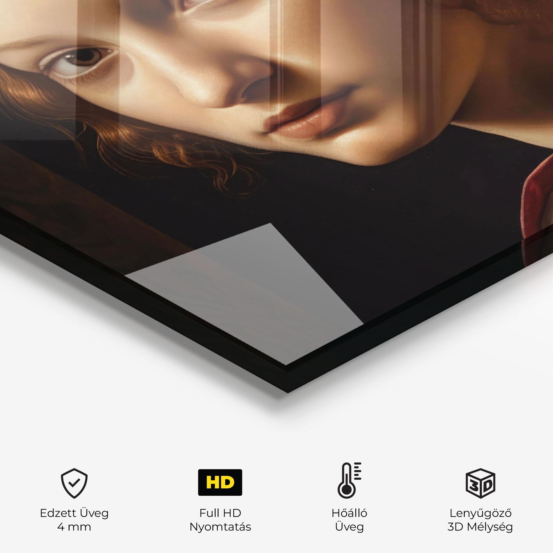 Konyhai üveg hátfal Red Hair Woman Art mockup 2