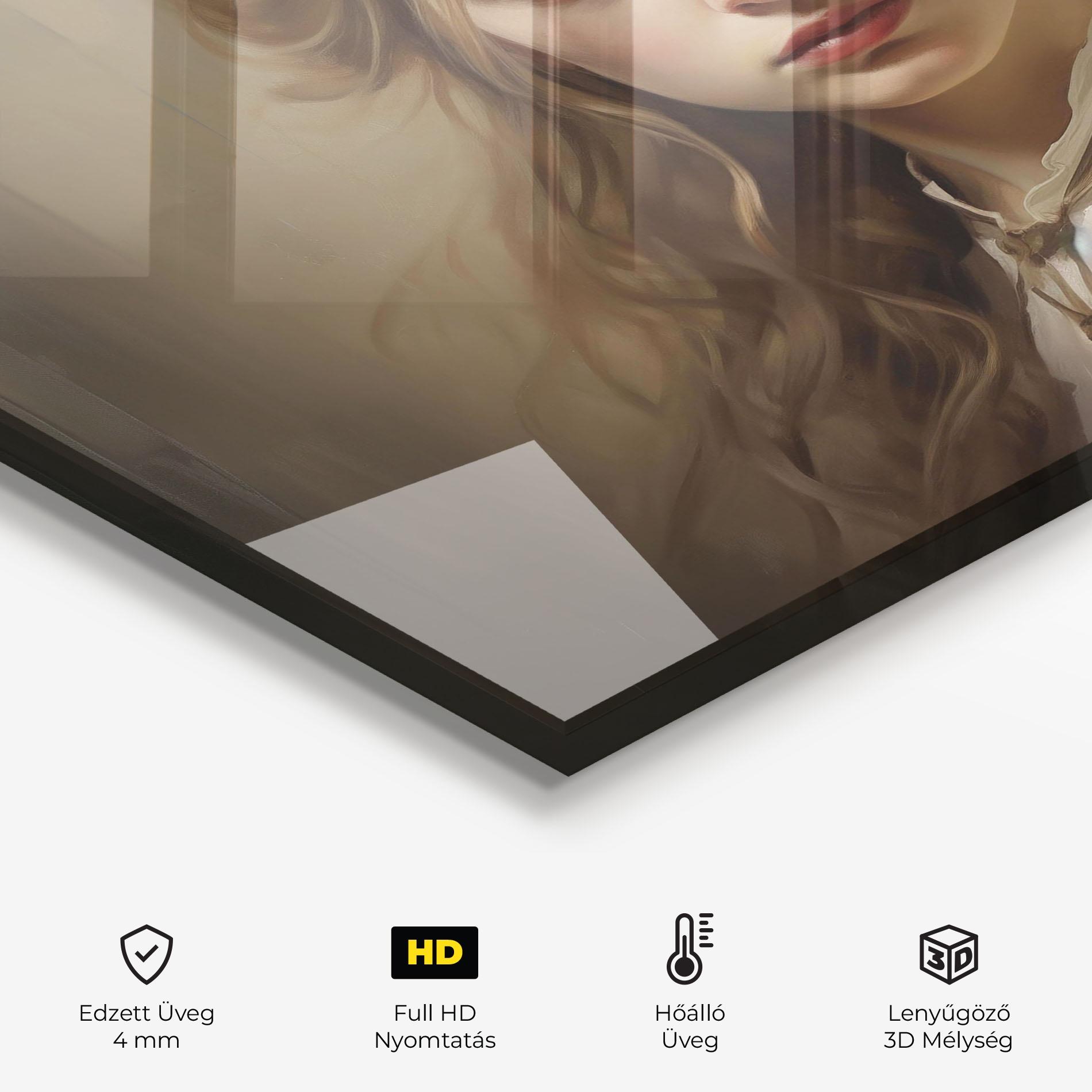 Konyhai üveg hátfal Timeless Portrait mockup 2