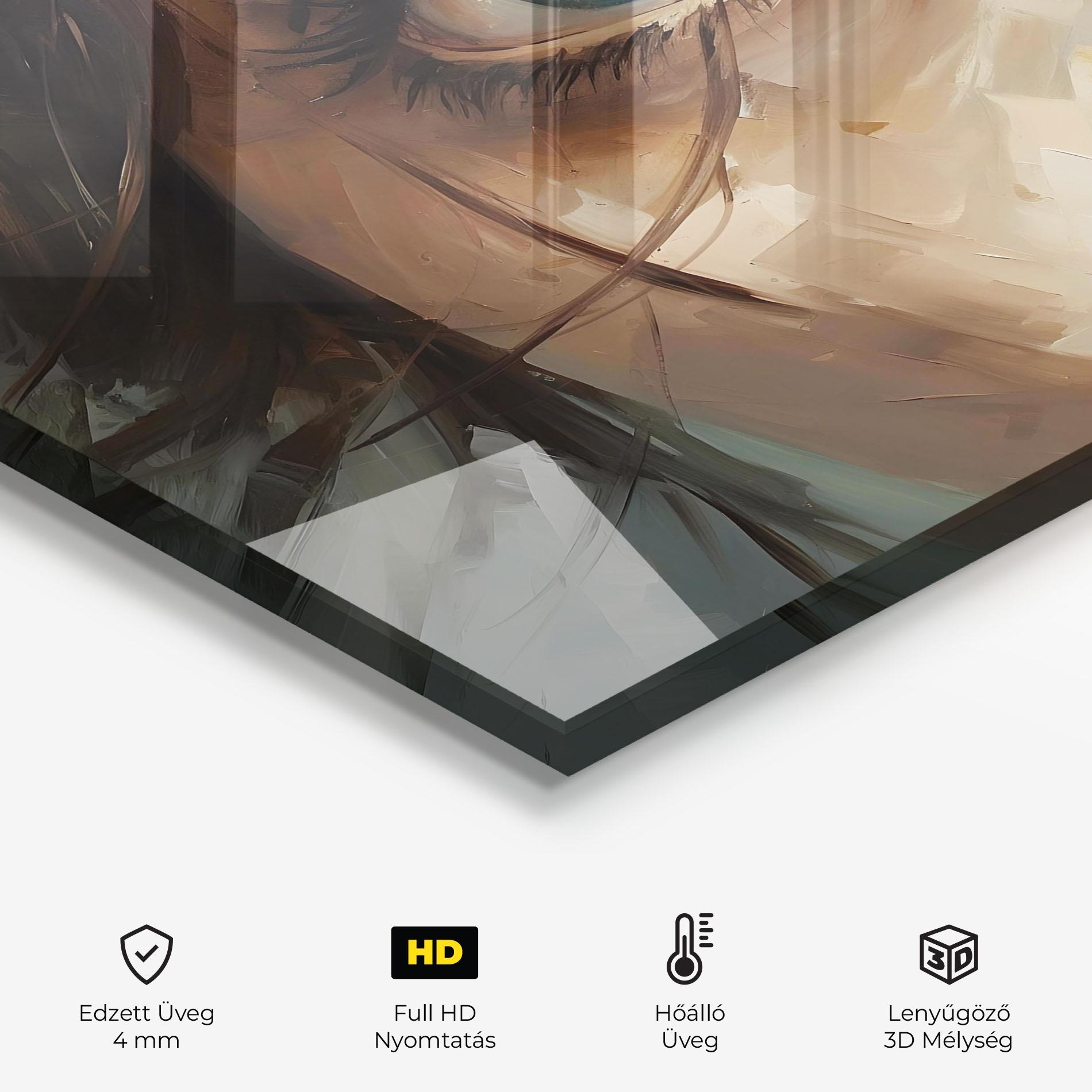 Konyhai üveg hátfal Vintage Blue Eyes Art mockup 2