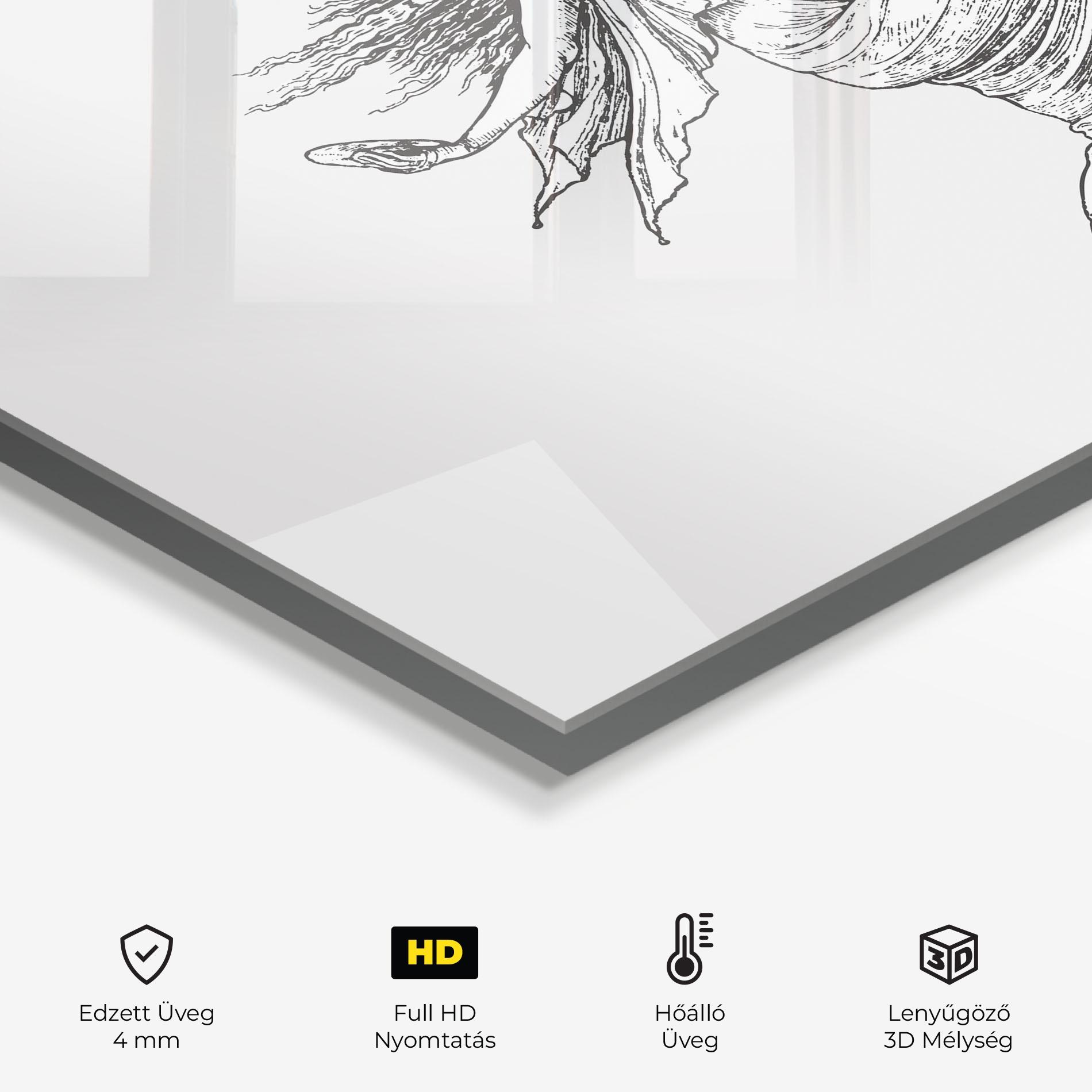 Konyhai üveg hátfal Vintage Dance mockup 2