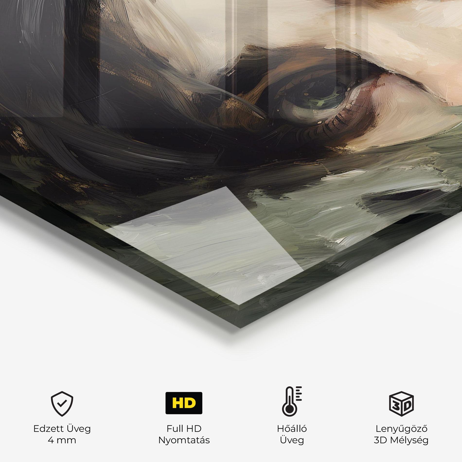 Konyhai üveg hátfal Vintage Green Eyes Art mockup 2