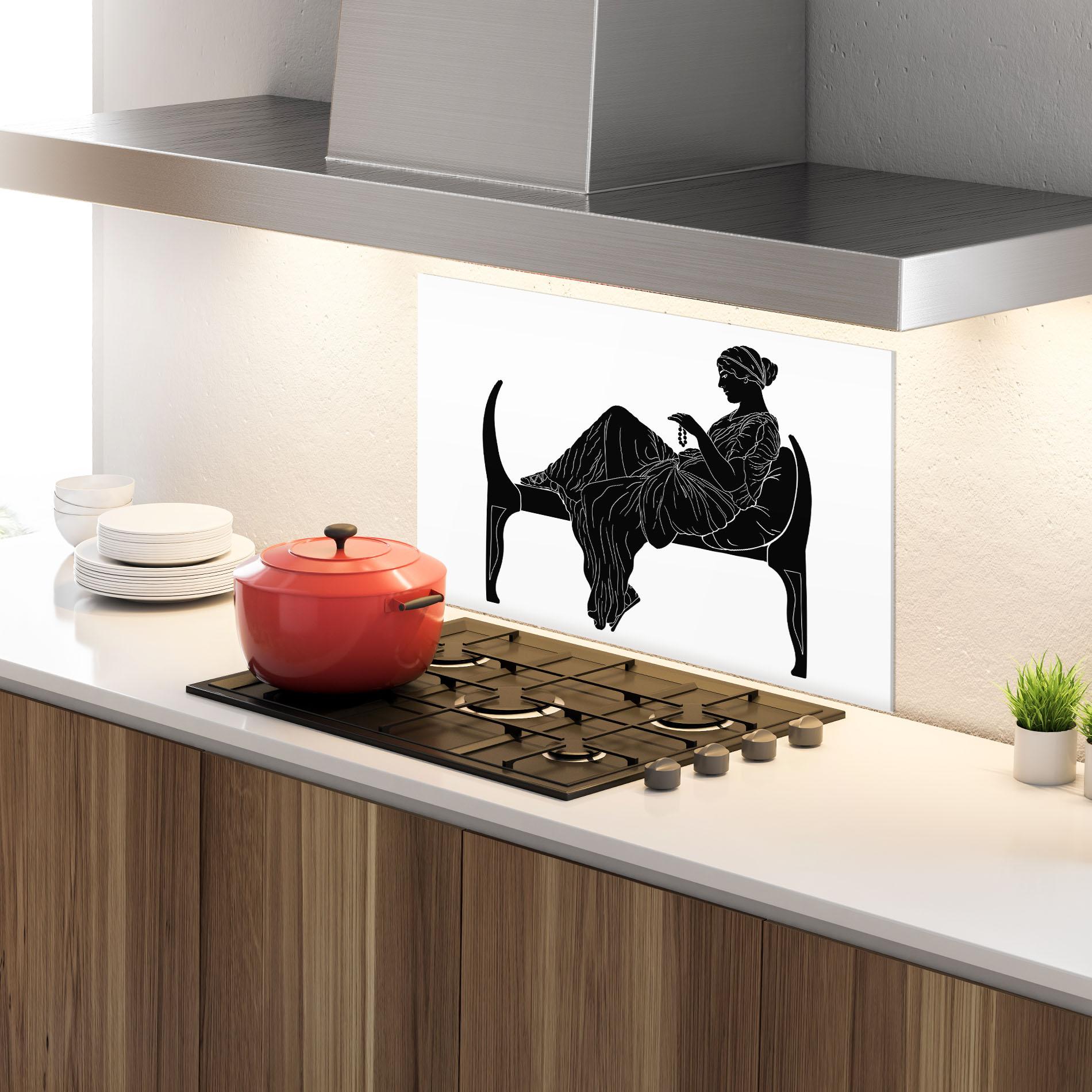 Konyhai üveg hátfal Statue Pearls mockup 4