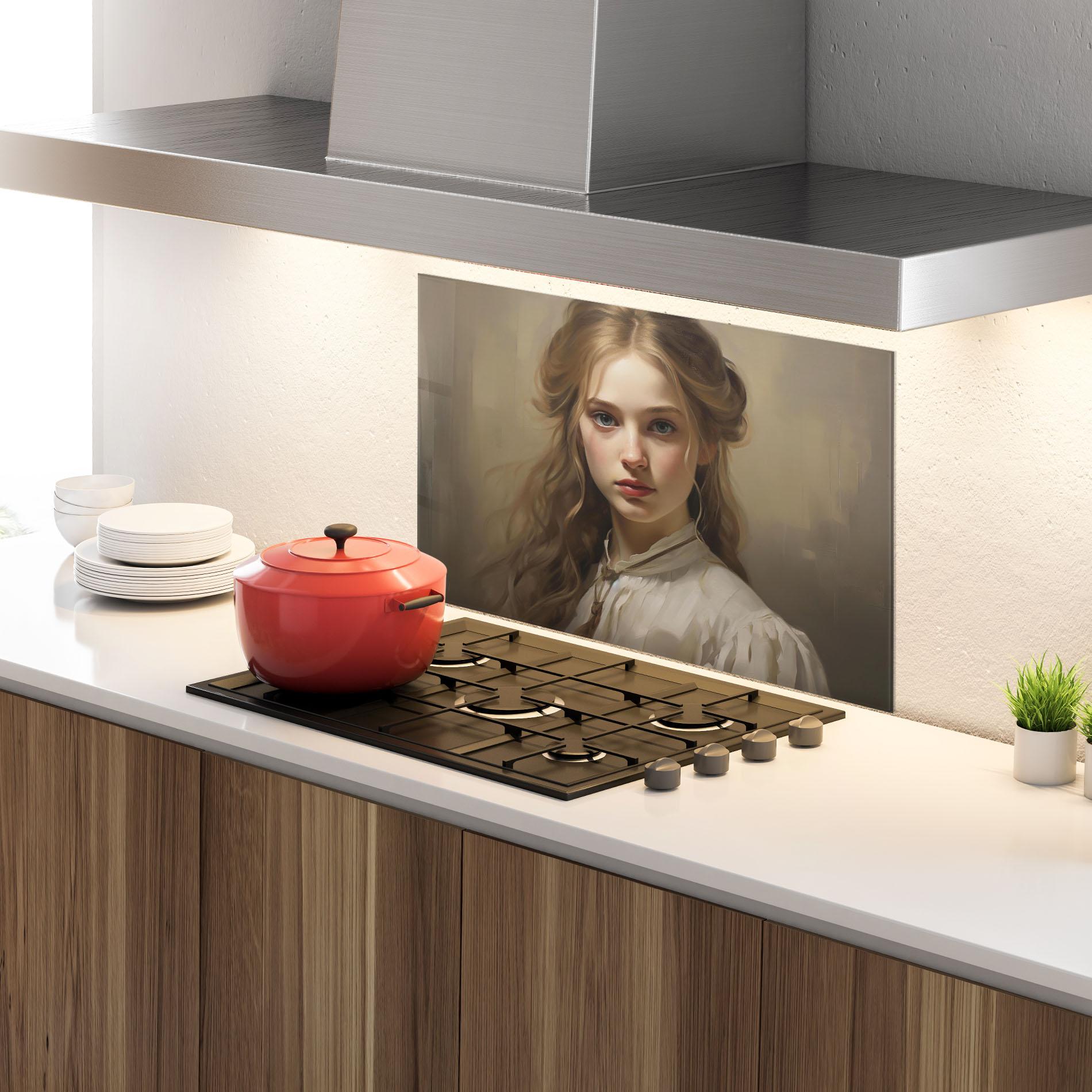 Konyhai üveg hátfal Timeless Portrait mockup 4