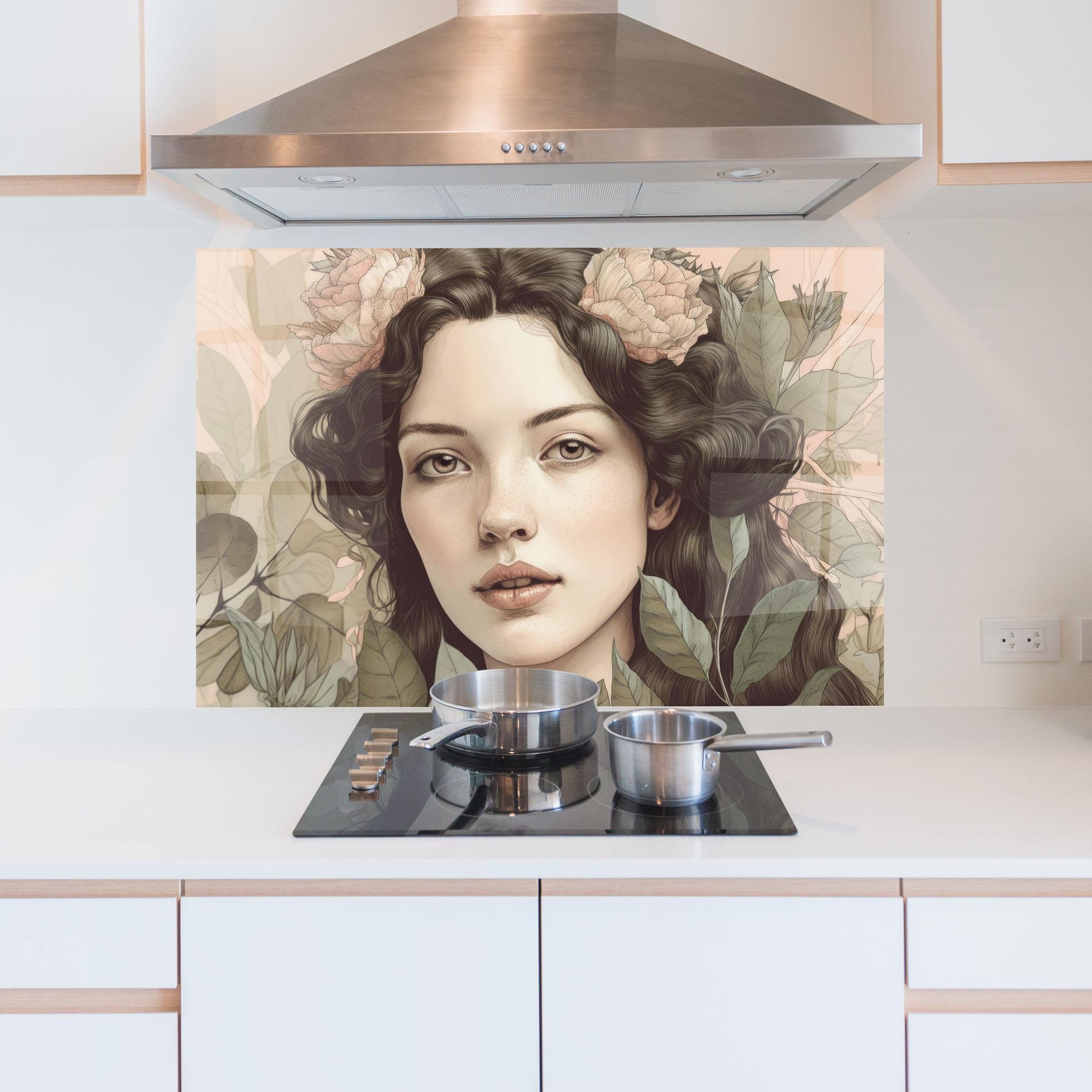 Konyhai üveg hátfal Beautiful Vintage Portrait mockup 5