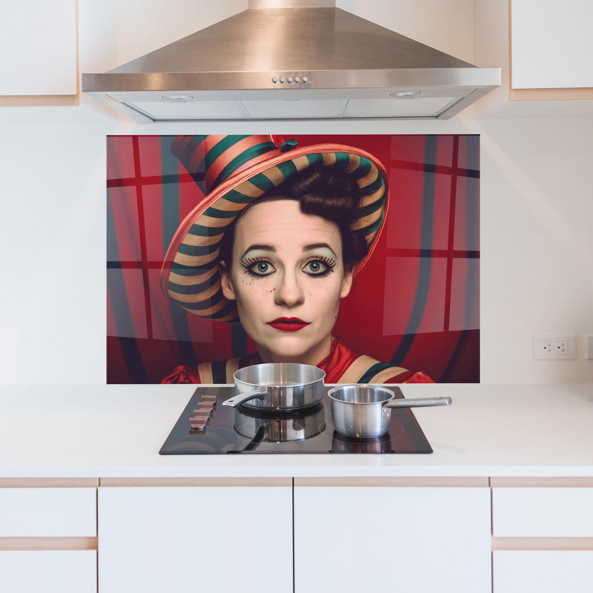 Konyhai üveg hátfal Carnival Vintage Portrait mockup 5