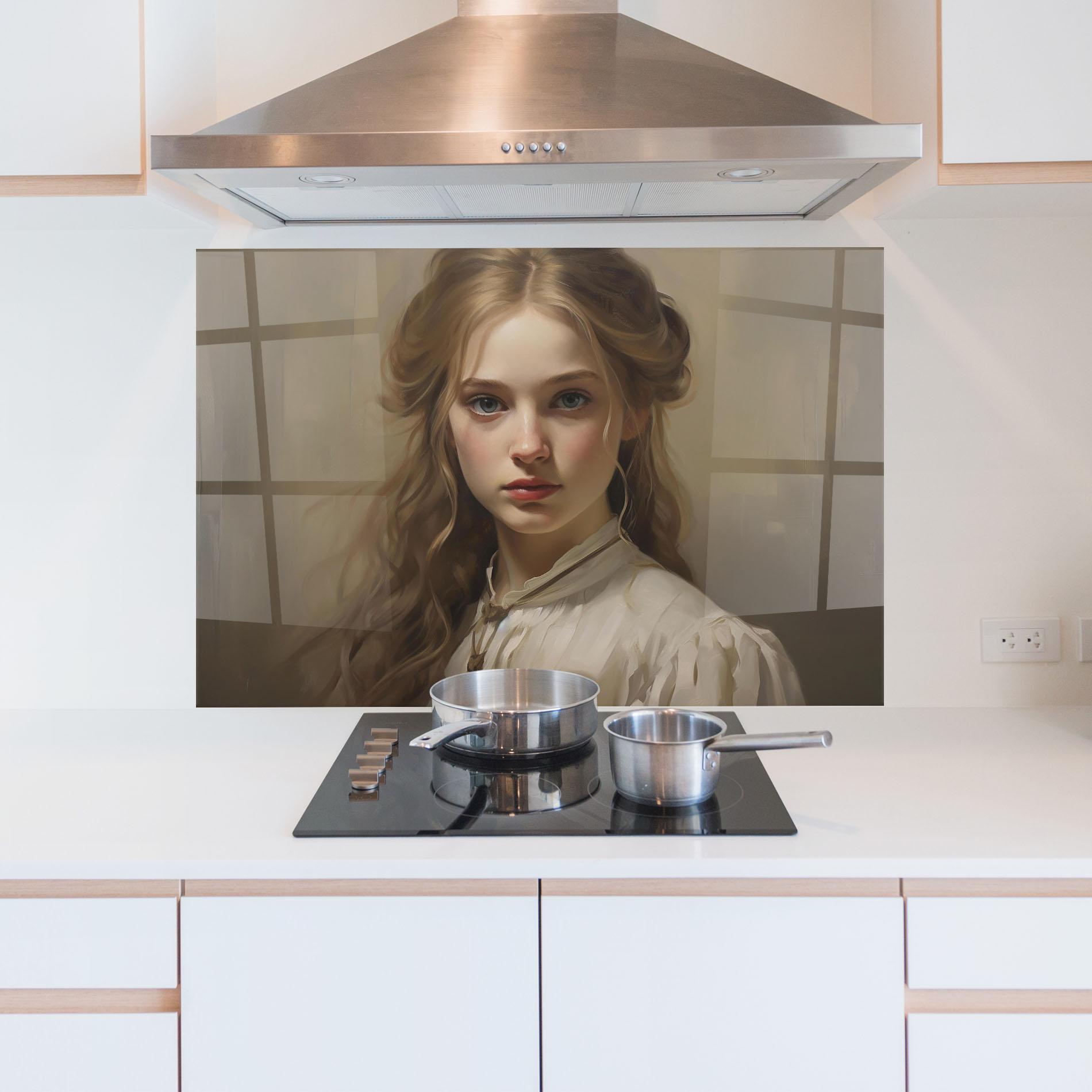 Konyhai üveg hátfal Timeless Portrait mockup 5