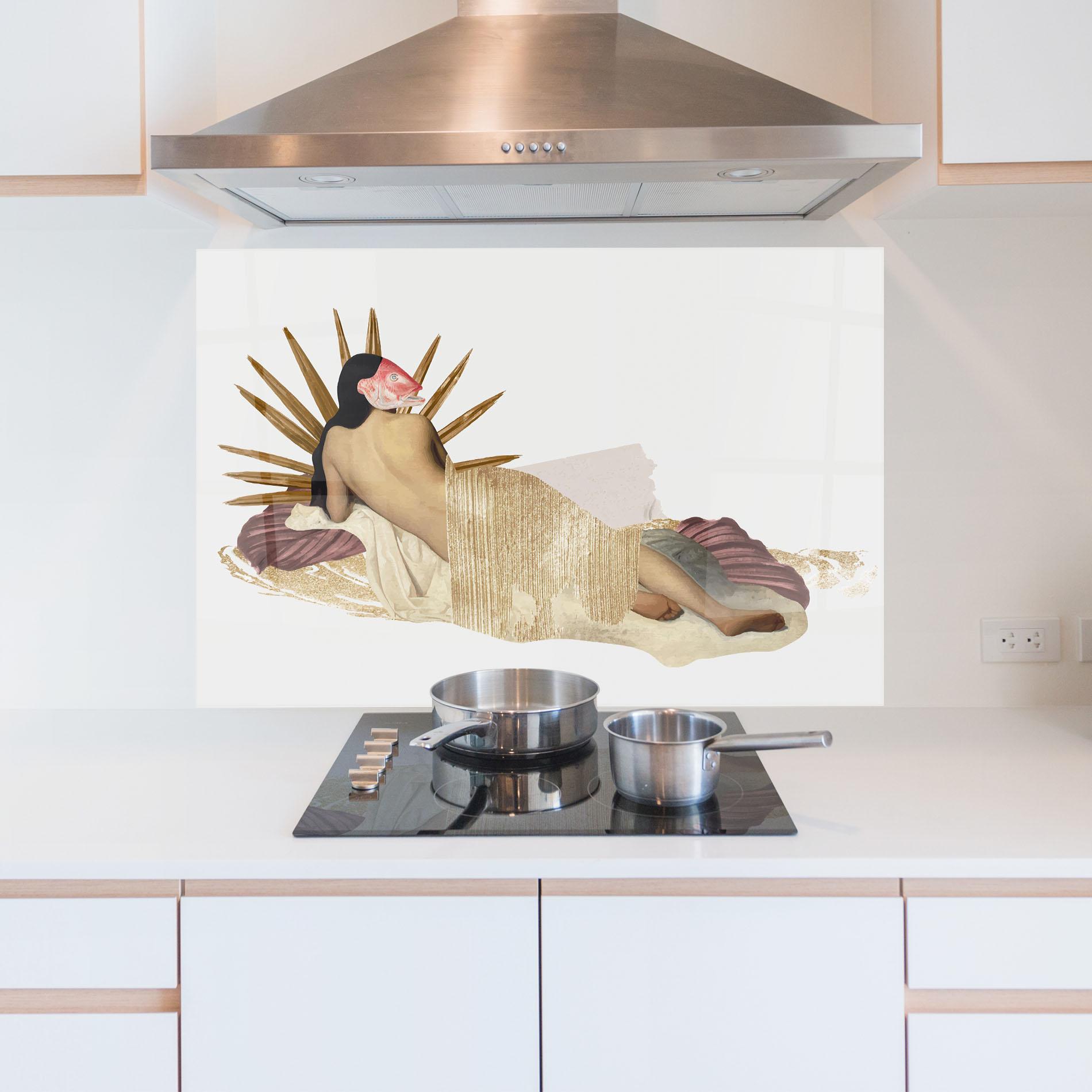 Konyhai üveg hátfal Vintage Woman Art mockup 5