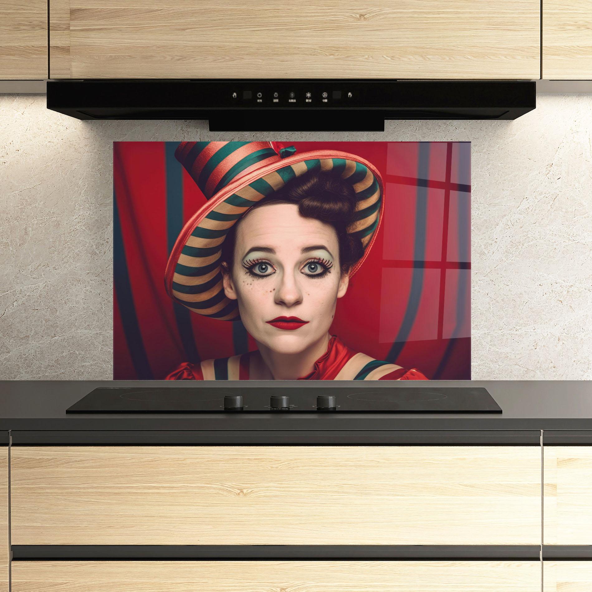 Konyhai üveg hátfal Carnival Vintage Portrait mockup 3