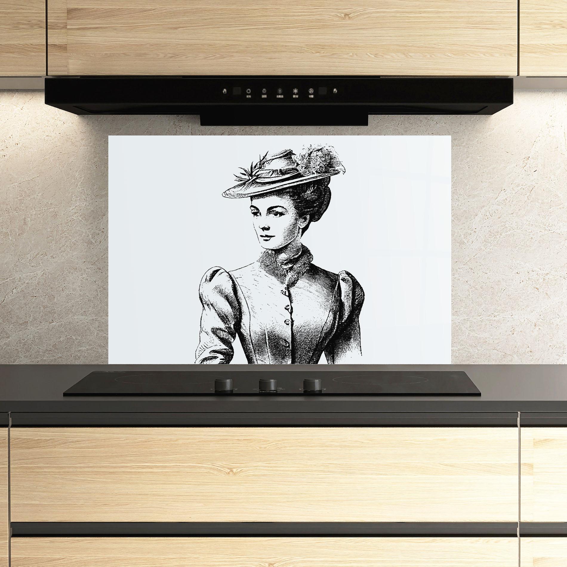 Konyhai üveg hátfal Noble Lady Hat mockup 3