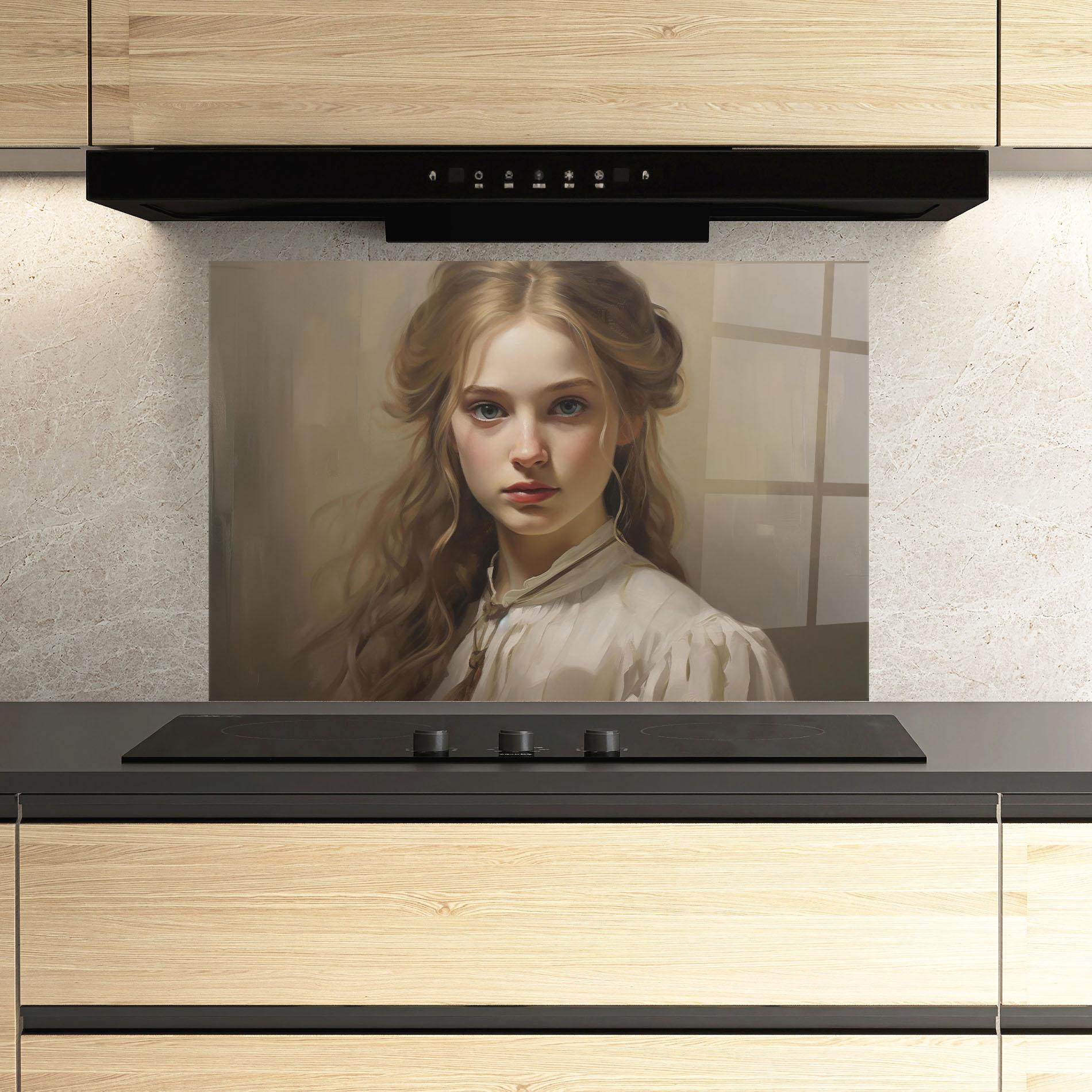 Konyhai üveg hátfal Timeless Portrait mockup 3