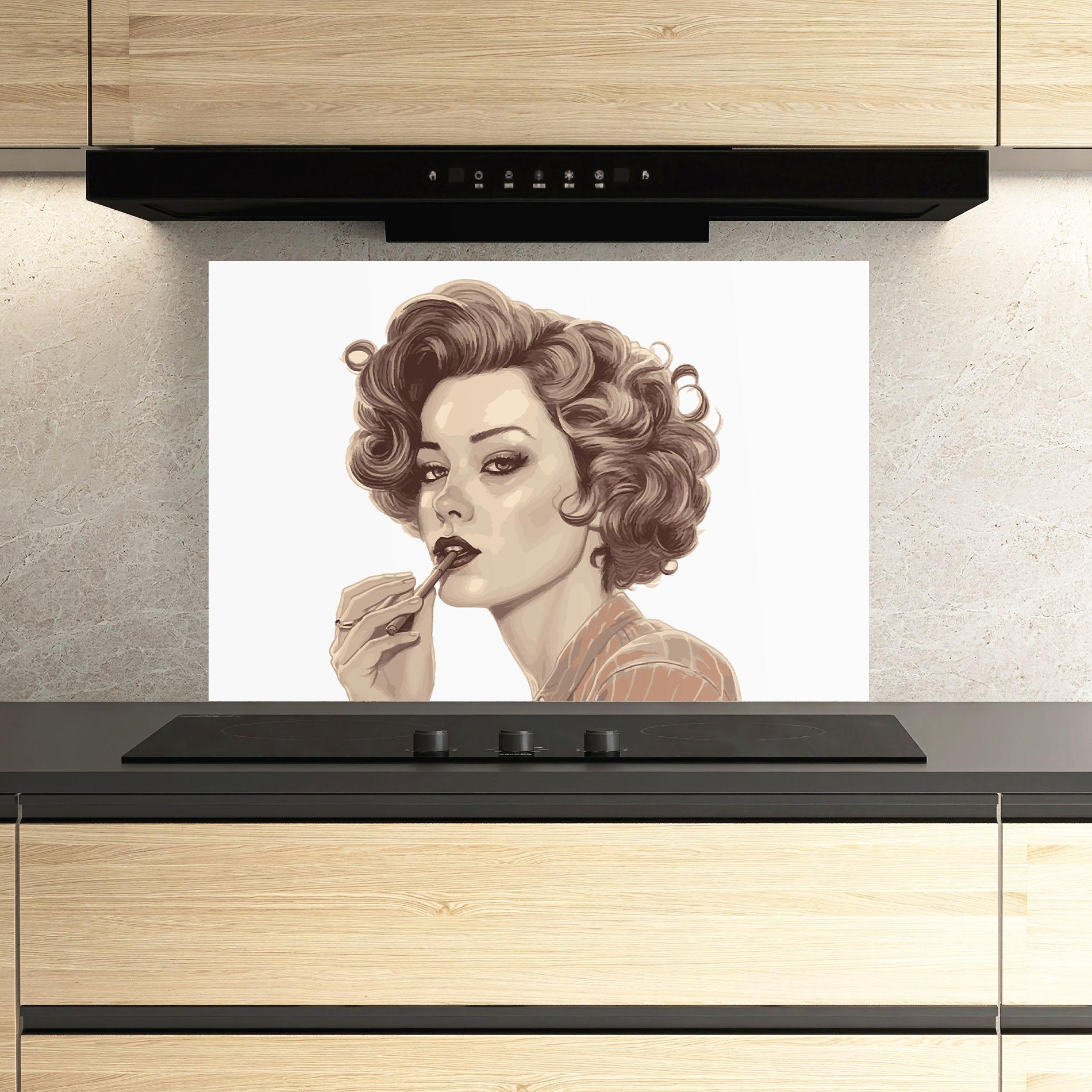 Konyhai üveg hátfal Vintage Smoking mockup 3