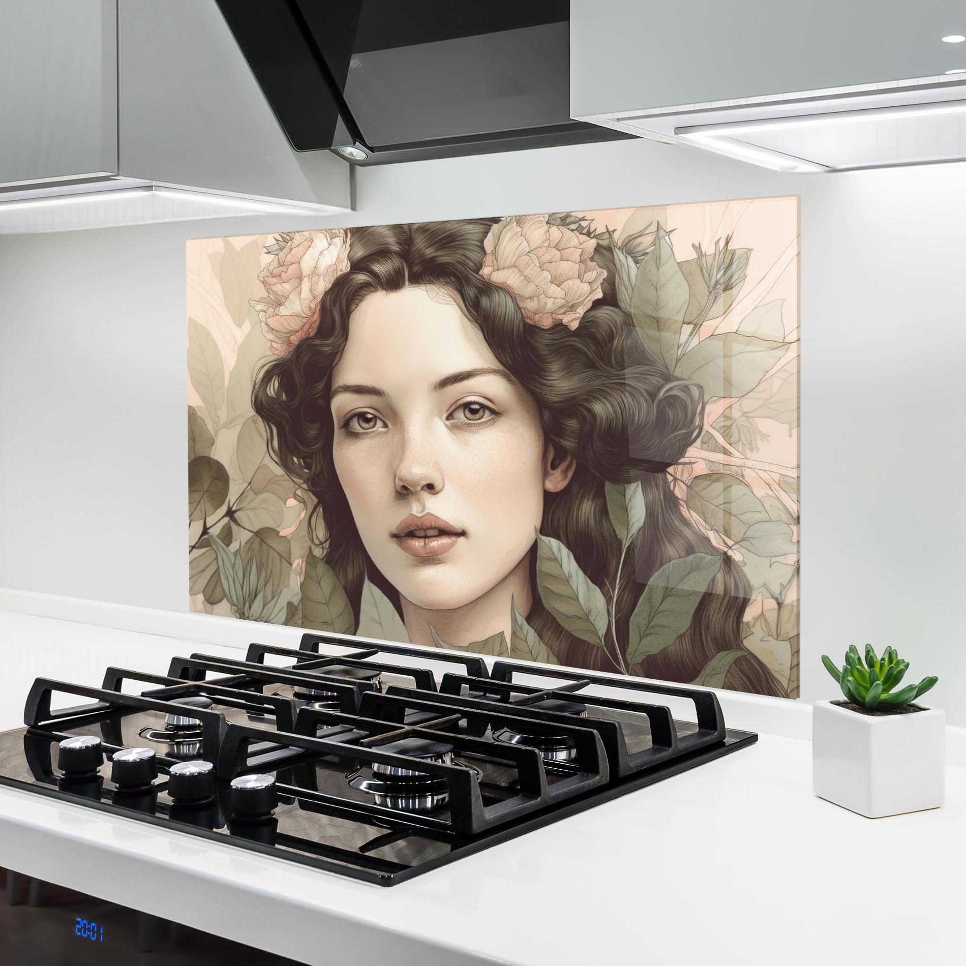 Konyhai üveg hátfal Beautiful Vintage Portrait mockup 6