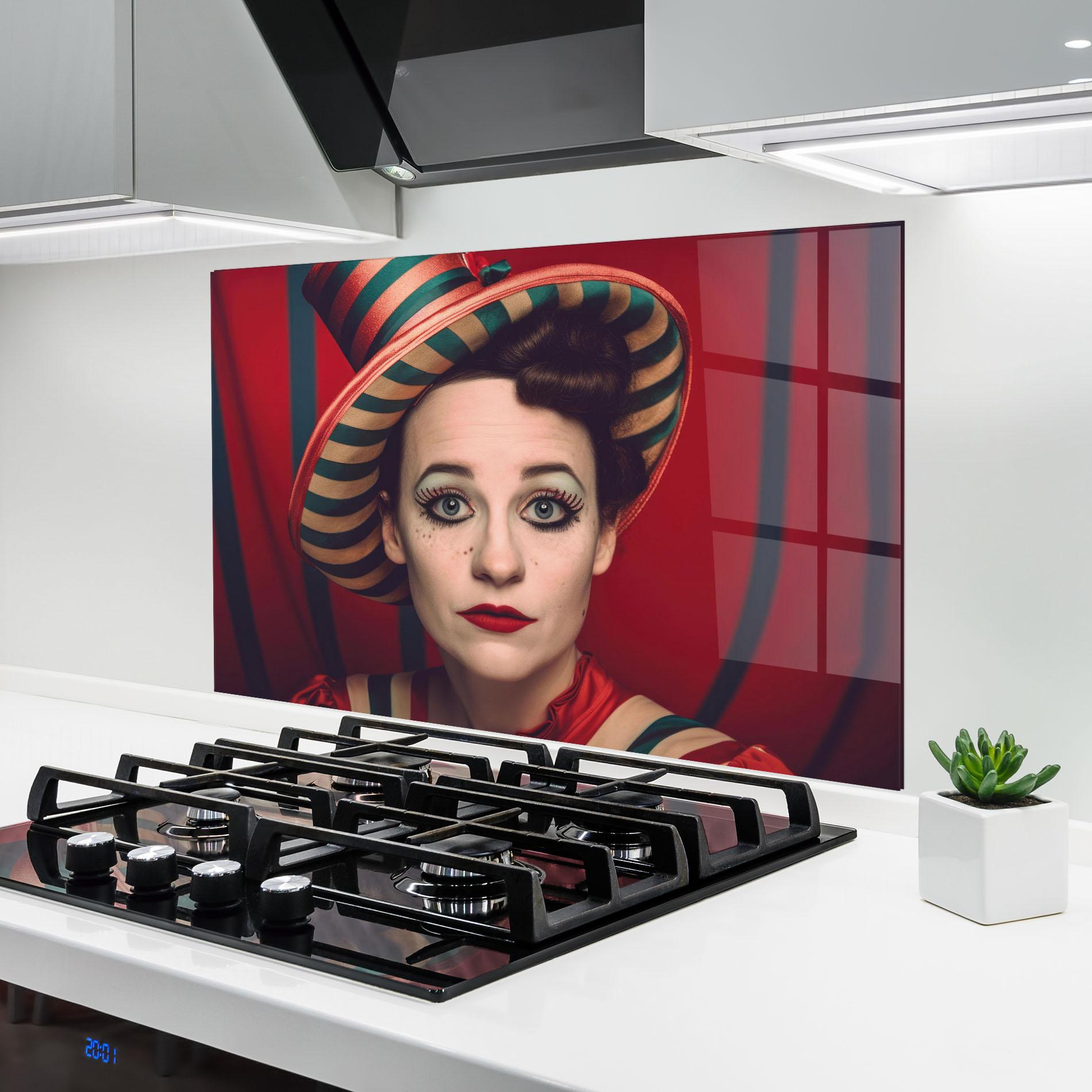 Konyhai üveg hátfal Carnival Vintage Portrait mockup 6