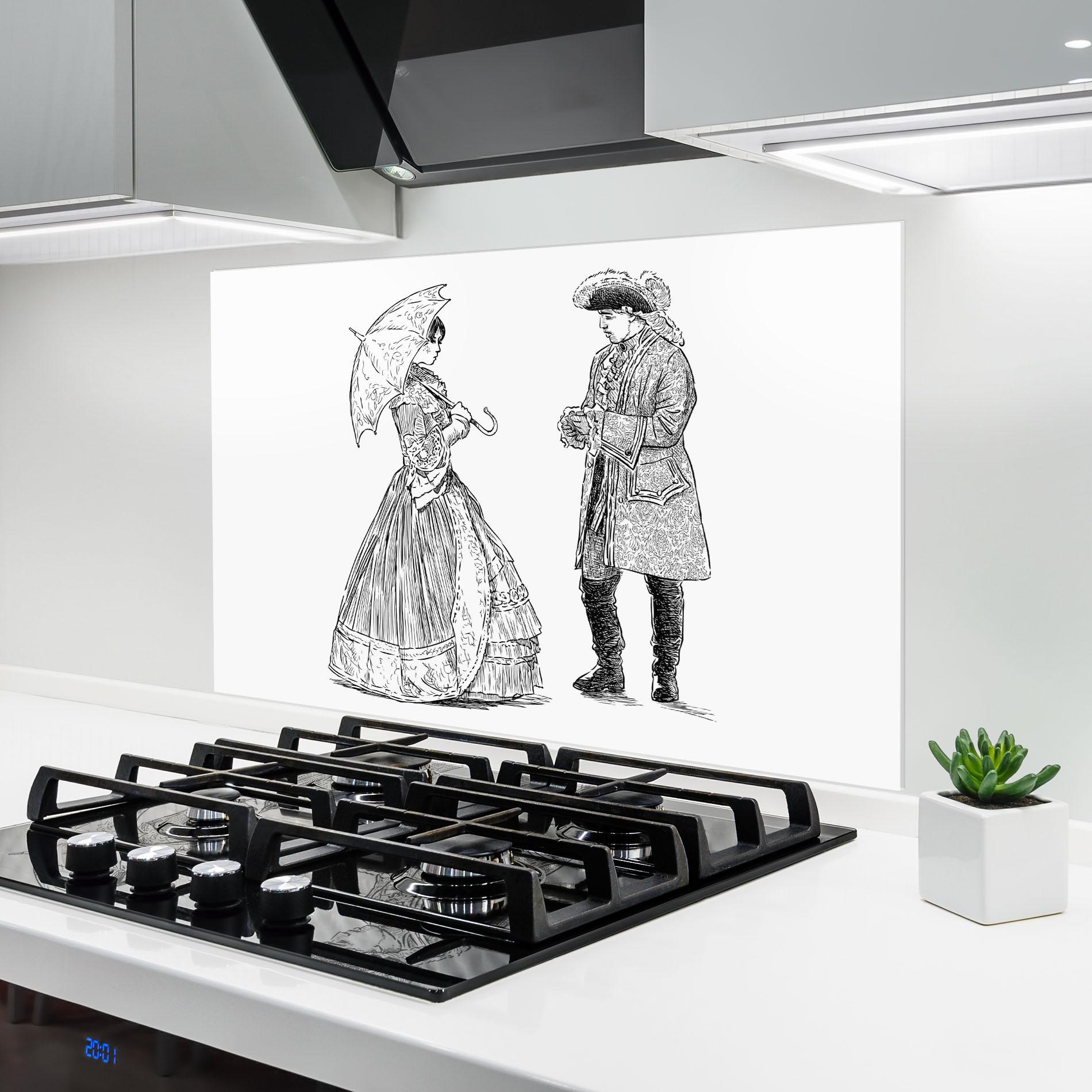 Konyhai üveg hátfal Century Couple mockup 6