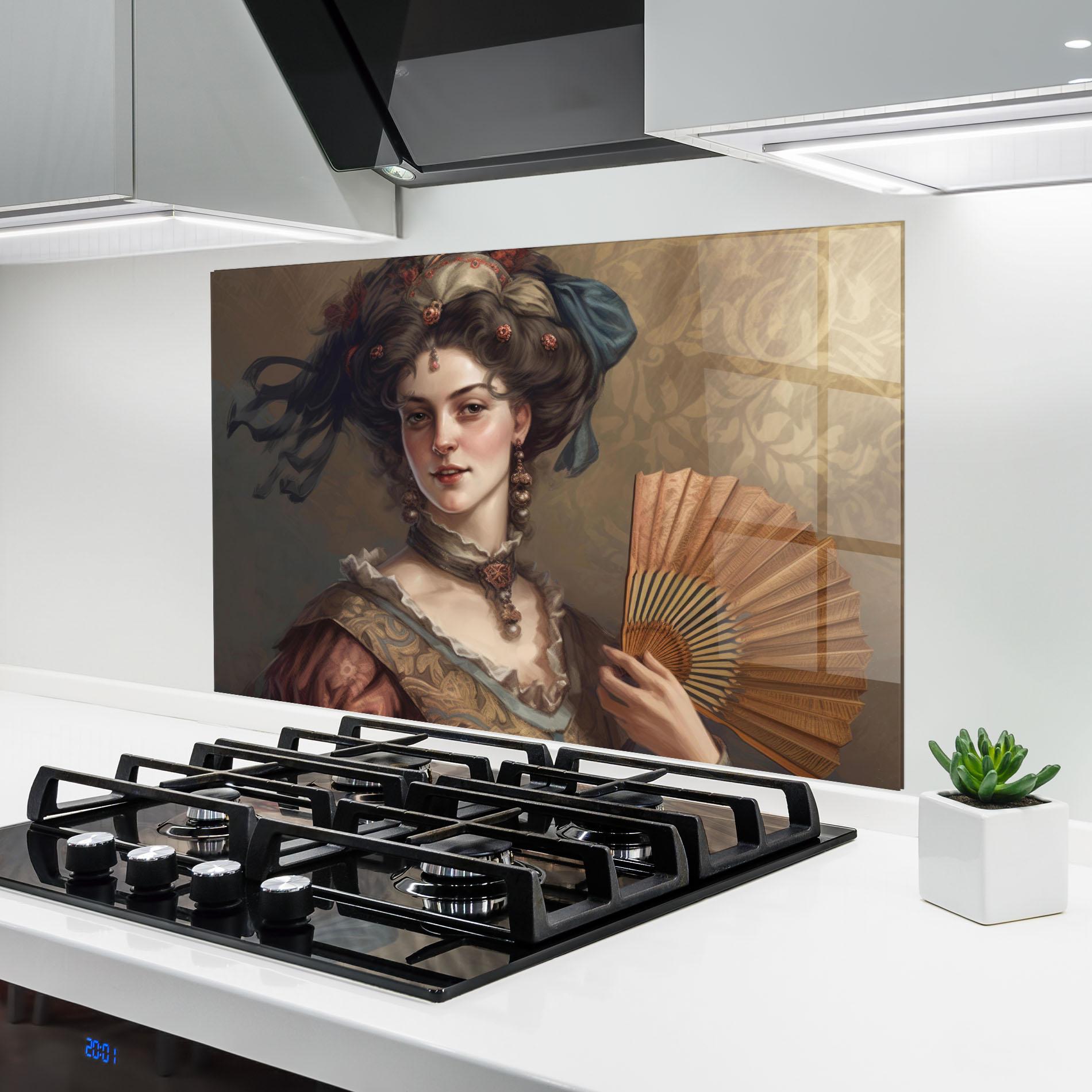 Konyhai üveg hátfal Medieval Noblewoman mockup 6
