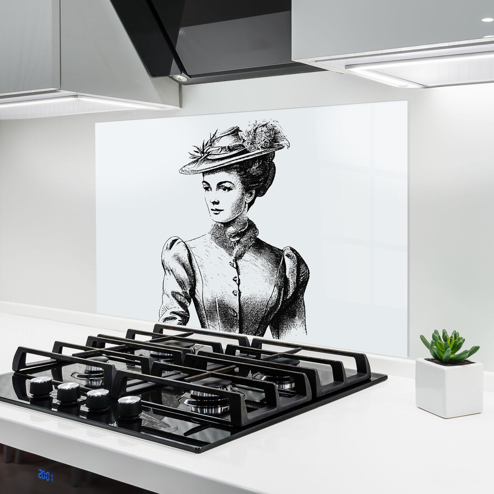 Konyhai üveg hátfal Noble Lady Hat mockup 6