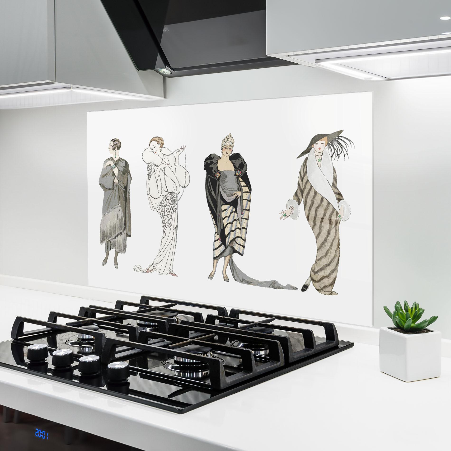 Konyhai üveg hátfal Vintage Outfits mockup 6