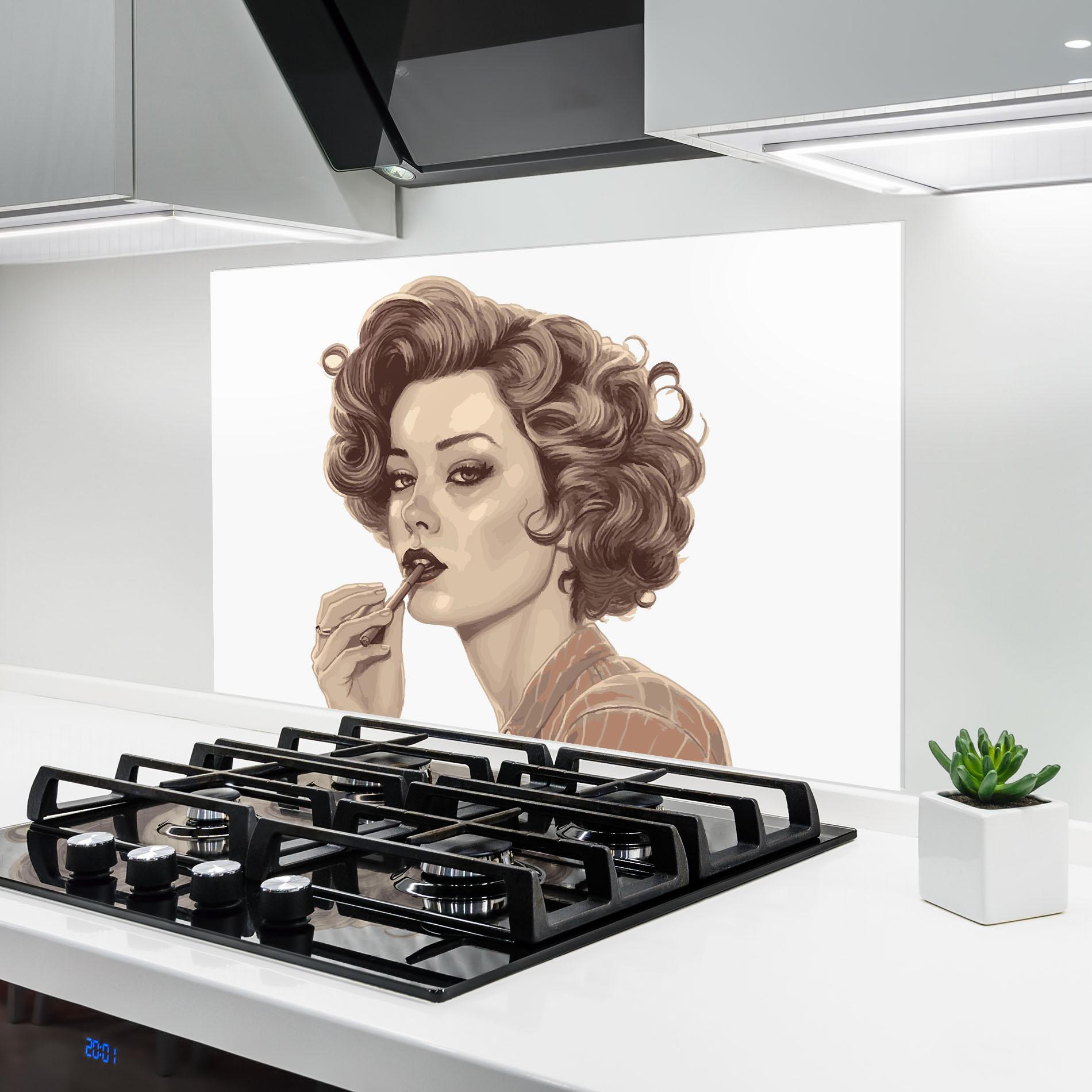 Konyhai üveg hátfal Vintage Smoking mockup 6