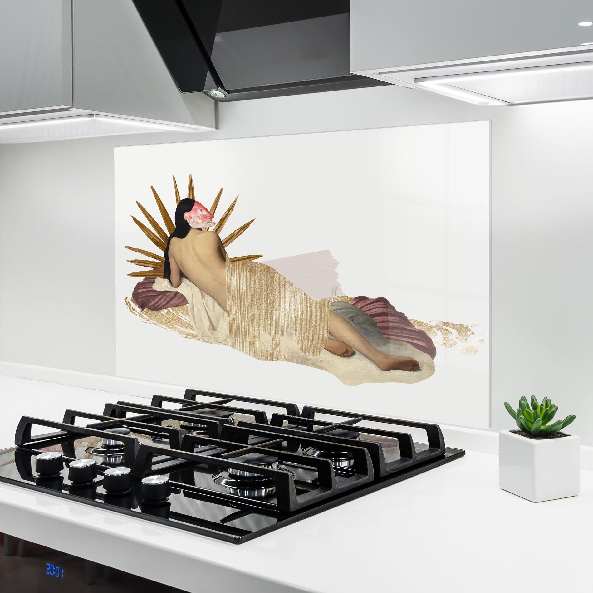 Konyhai üveg hátfal Vintage Woman Art mockup 6