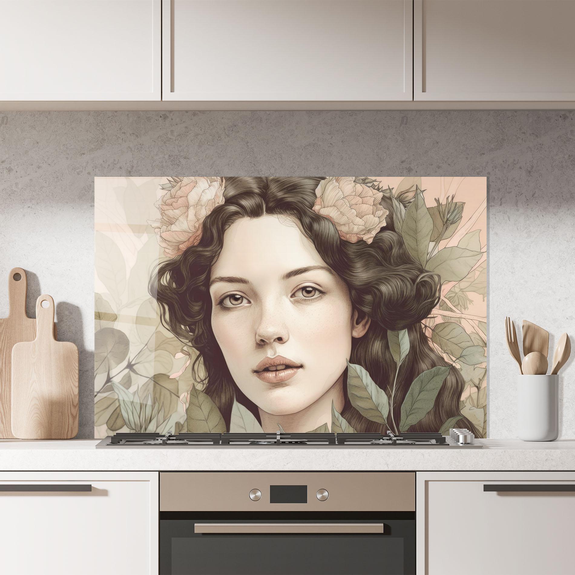 Konyhai üveg hátfal Beautiful Vintage Portrait mockup 7