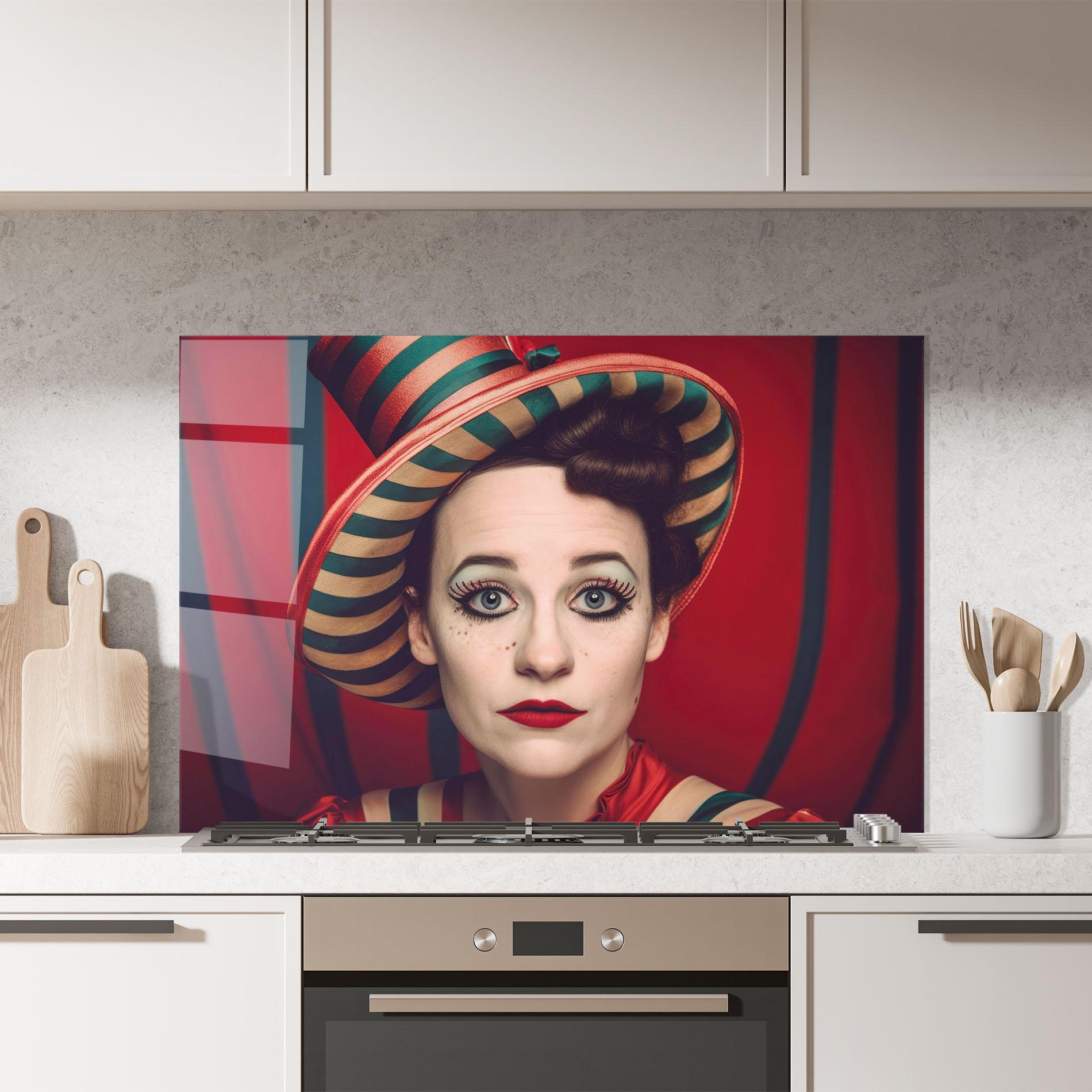 Konyhai üveg hátfal Carnival Vintage Portrait mockup 7