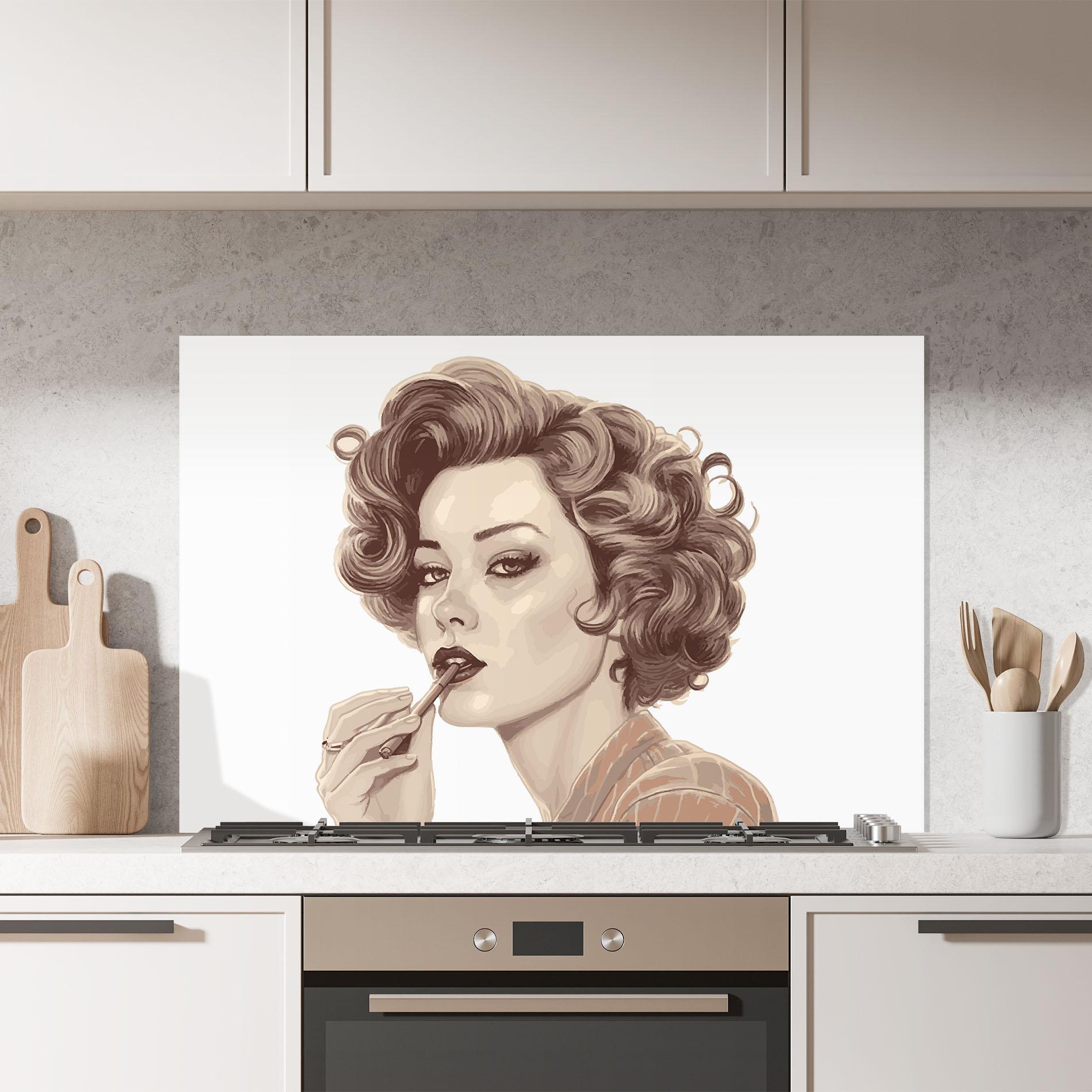 Konyhai üveg hátfal Vintage Smoking mockup 7