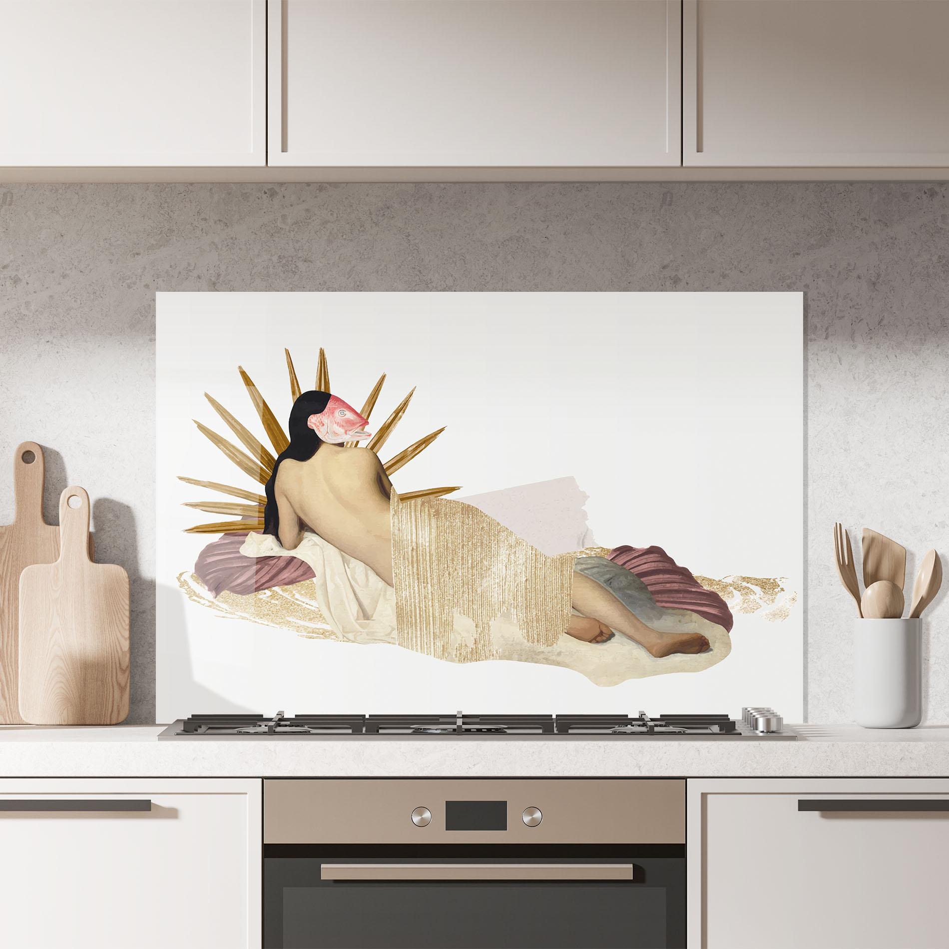 Konyhai üveg hátfal Vintage Woman Art mockup 7