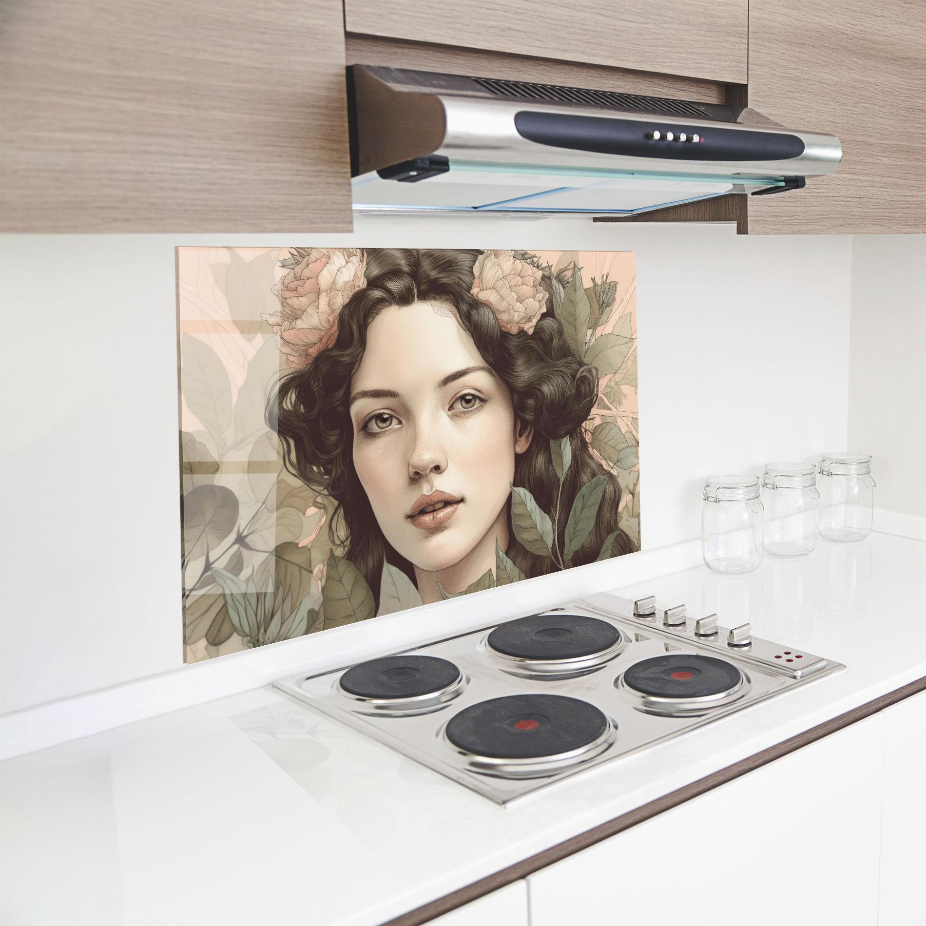 Konyhai üveg hátfal Beautiful Vintage Portrait mockup 8