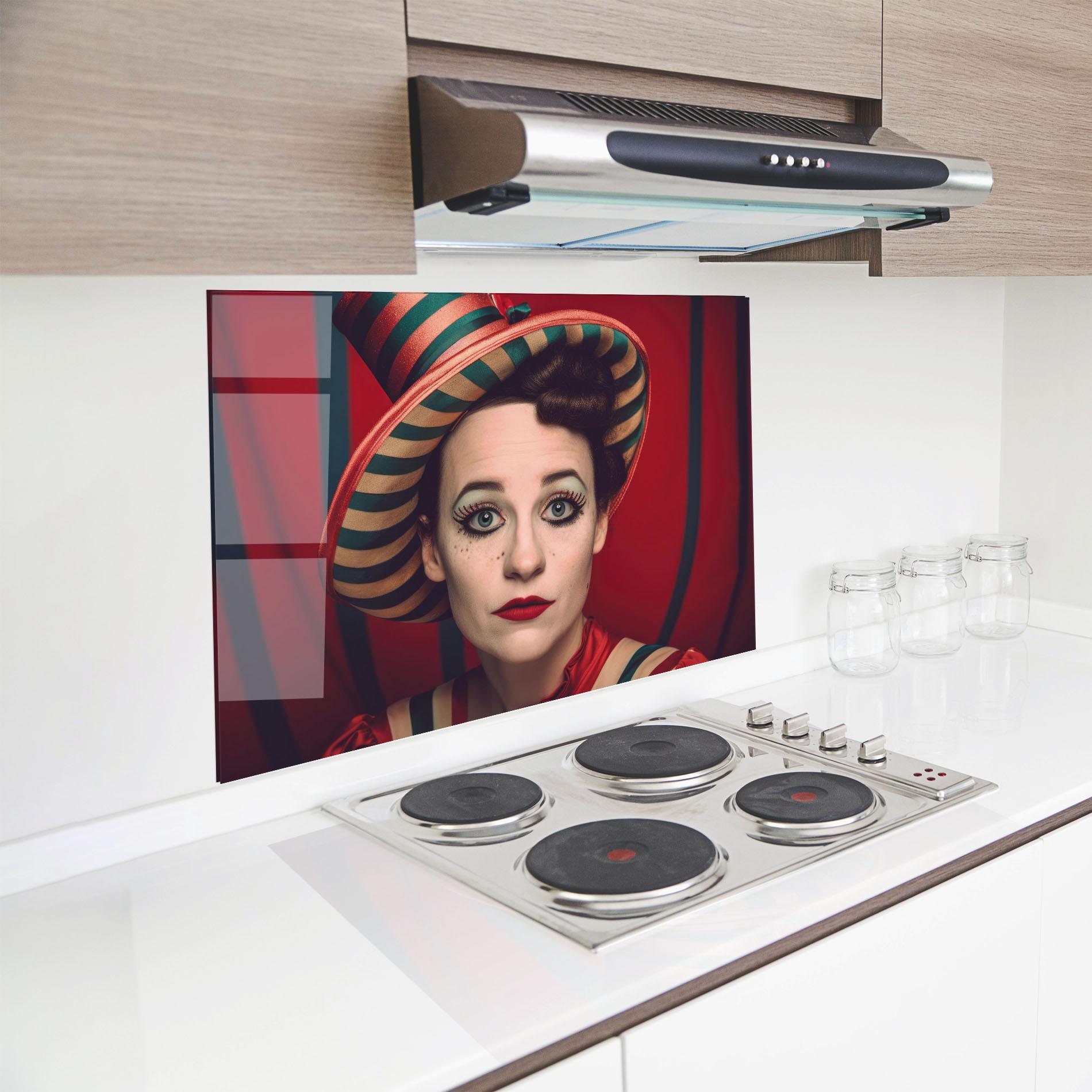 Konyhai üveg hátfal Carnival Vintage Portrait mockup 8